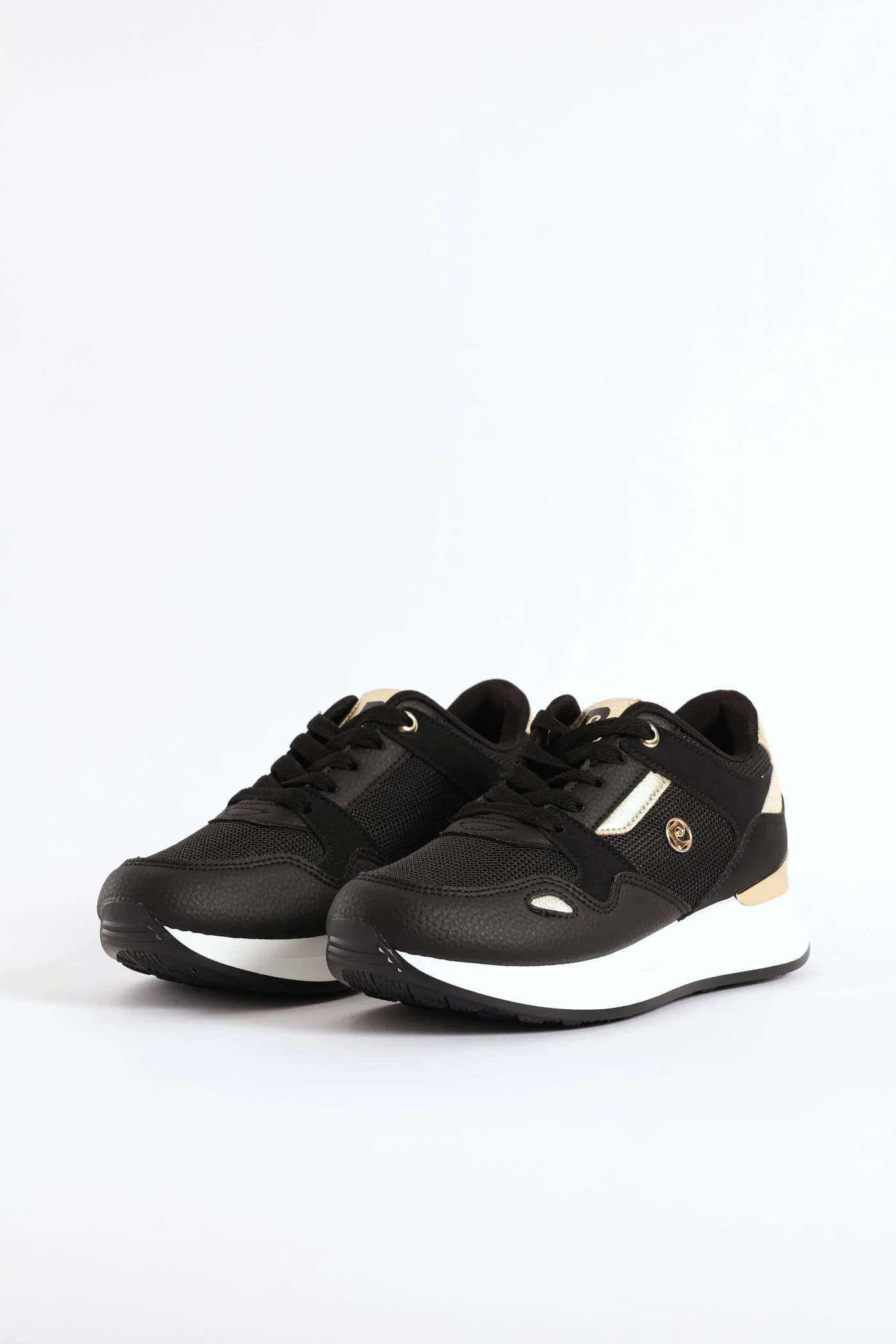 Gold Lurex Platform Sneaker - Black - Image 3