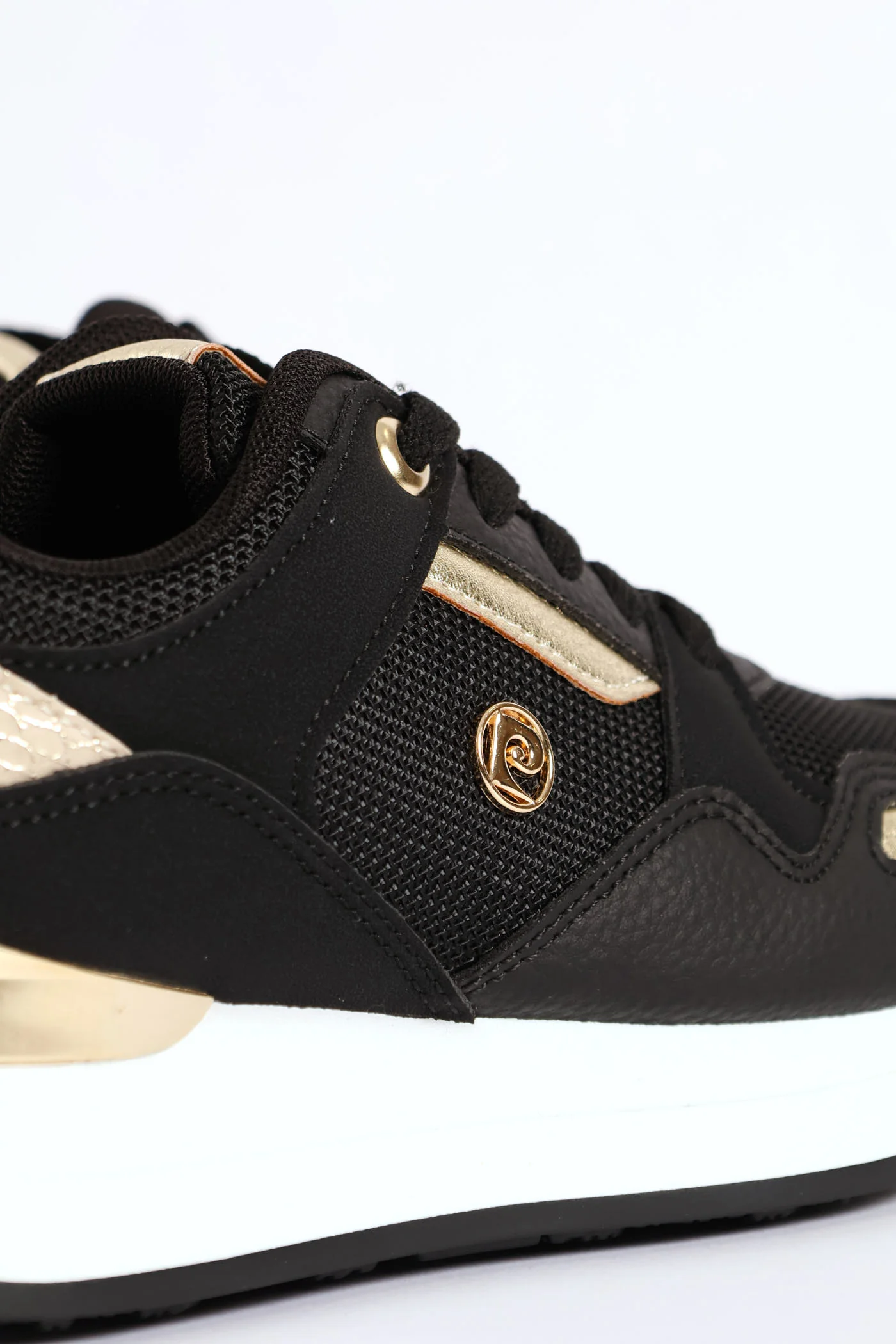 Gold Lurex Platform Sneaker - Black - Image 5
