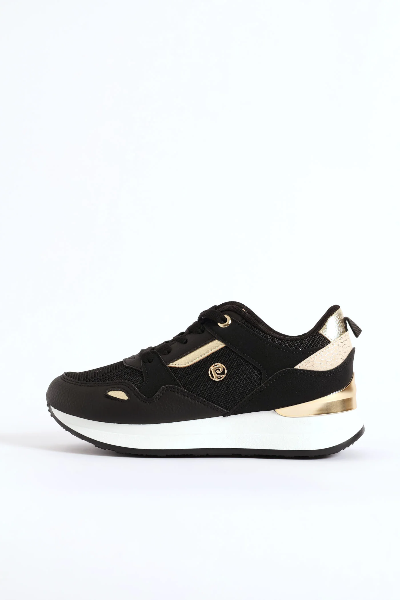 Gold Lurex Platform Sneaker - Black - Image 6