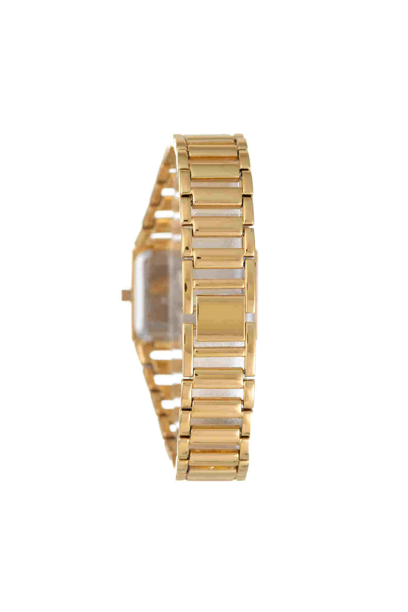 Gold Rectangle Cuff Bracelet Champagne Dial Watch - Gold - Image 2