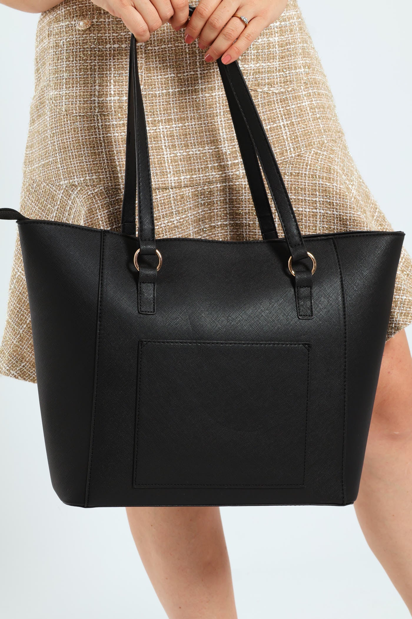 Gold Ring Text Shopper - Black - Image 6