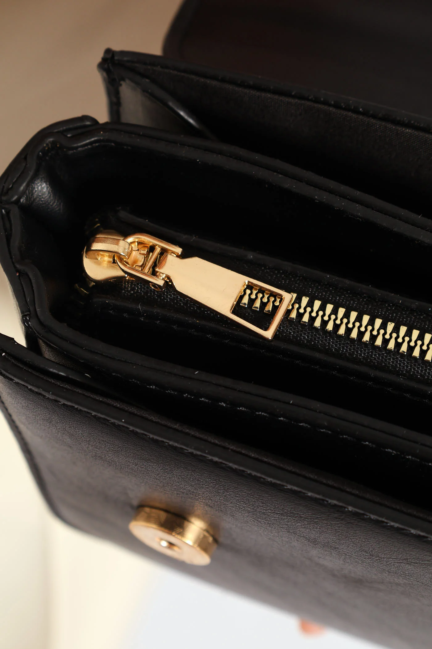 Gold Hardware Satchel - Black - Image 5