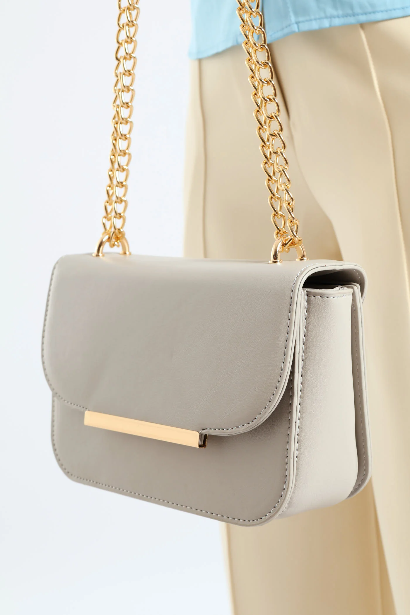 Gold Hardware Satchel - Grey Dawn - Image 3