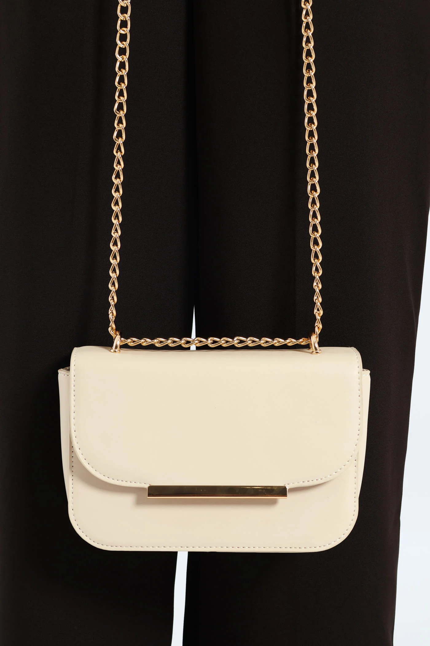 Gold Hardware Satchel - Beige - Image 3