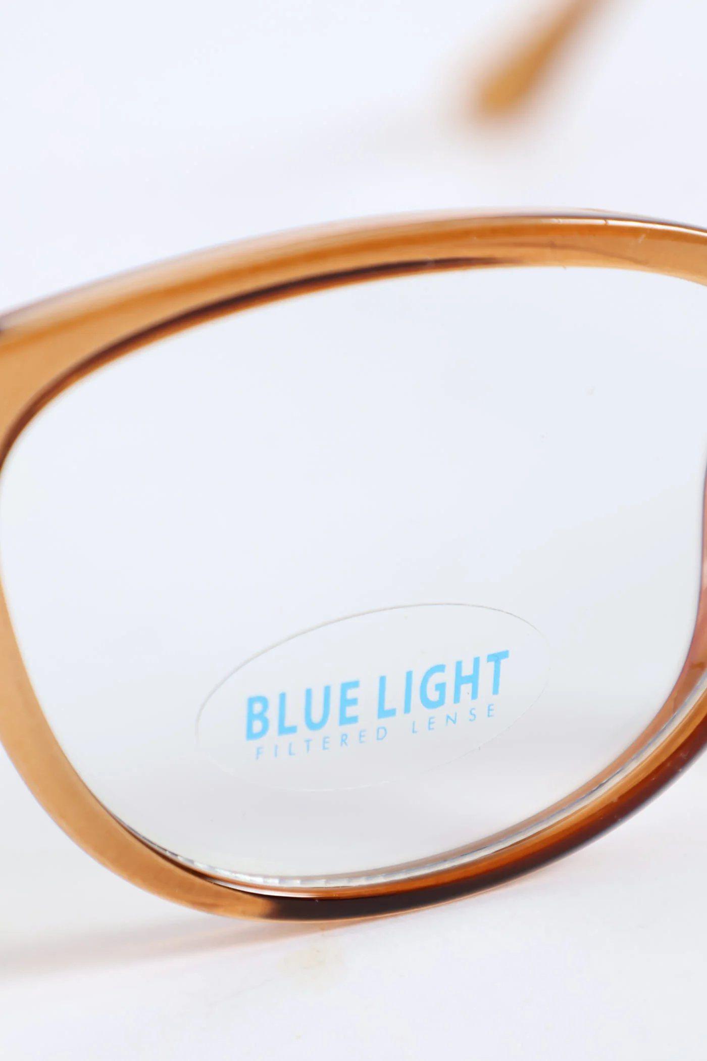 Gold Temple Rounded Cateye Glasses - Brown - Image 5
