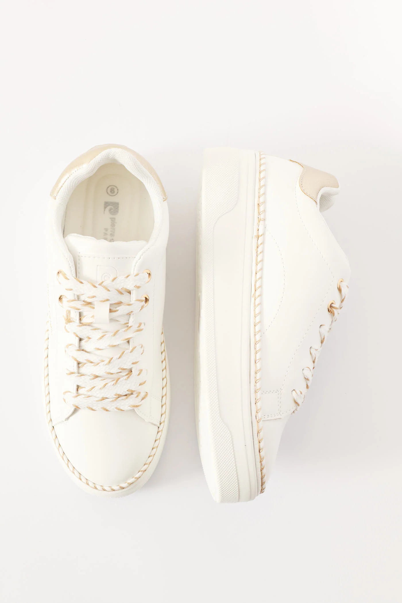 Gold Thread Platform Sneaker - White - Image 2