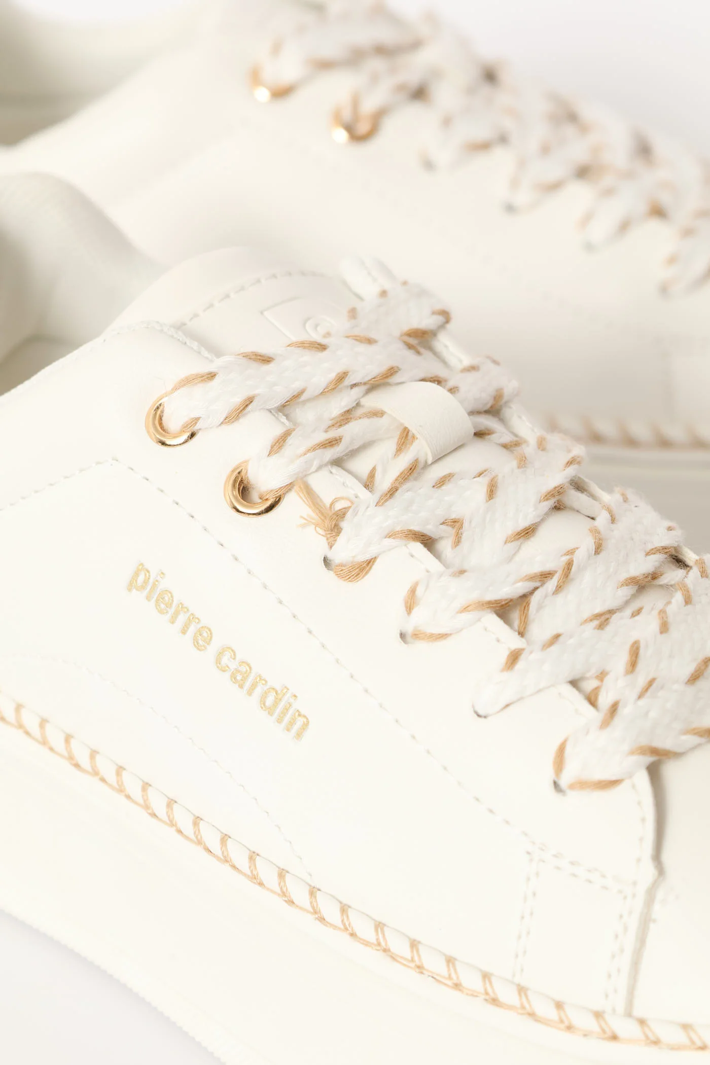 Gold Thread Platform Sneaker - White - Image 3