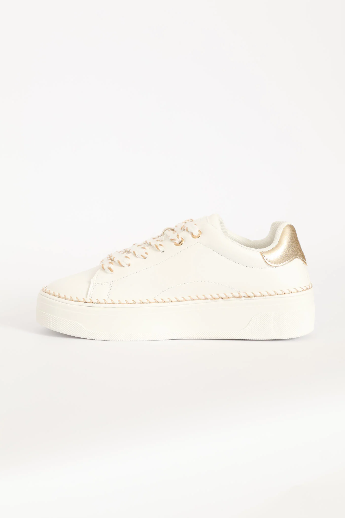 Gold Thread Platform Sneaker - White - Image 4