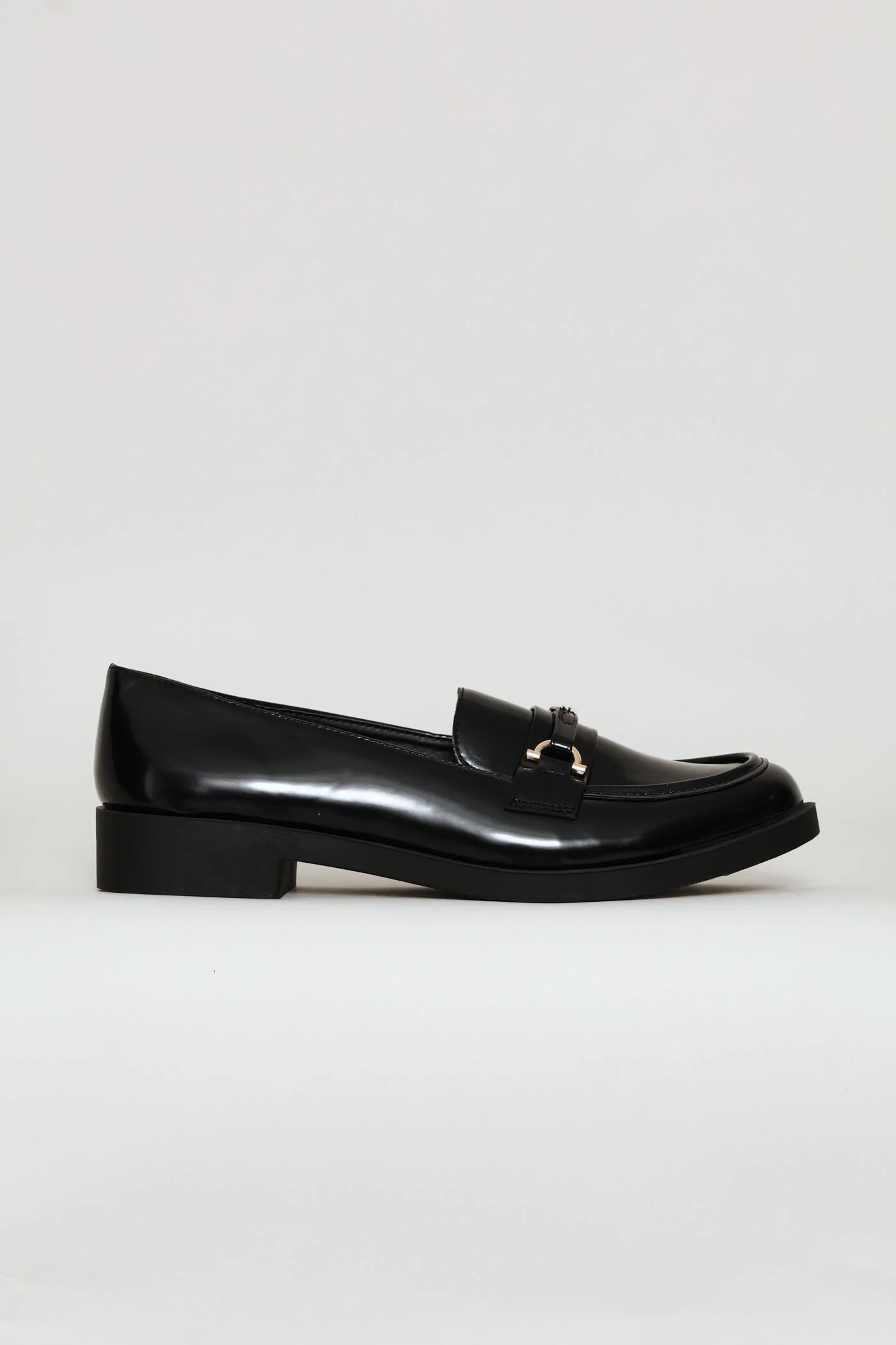 Gold Trim Detail Smart Loafer - Black - Image 3