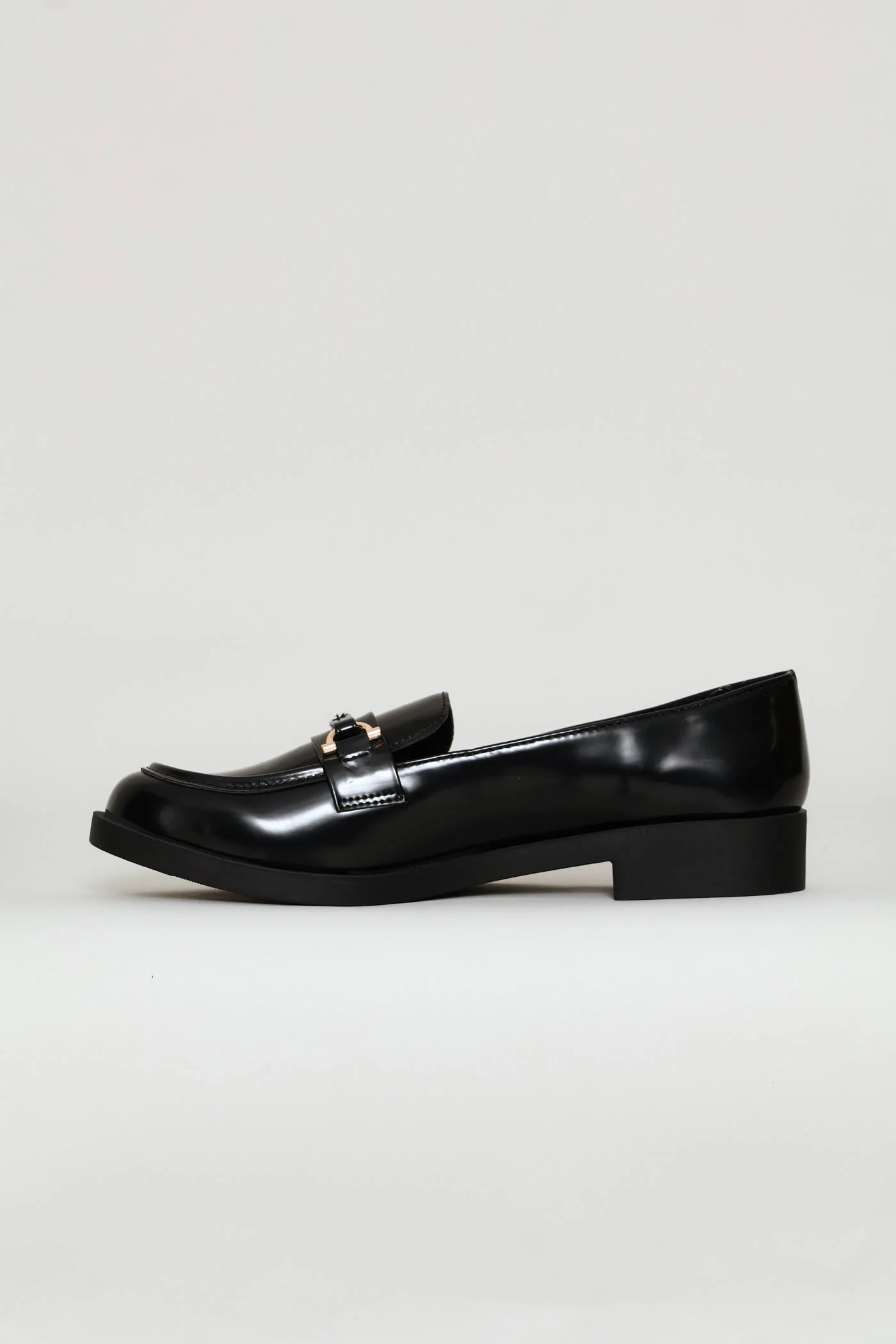 Gold Trim Detail Smart Loafer - Black - Image 4