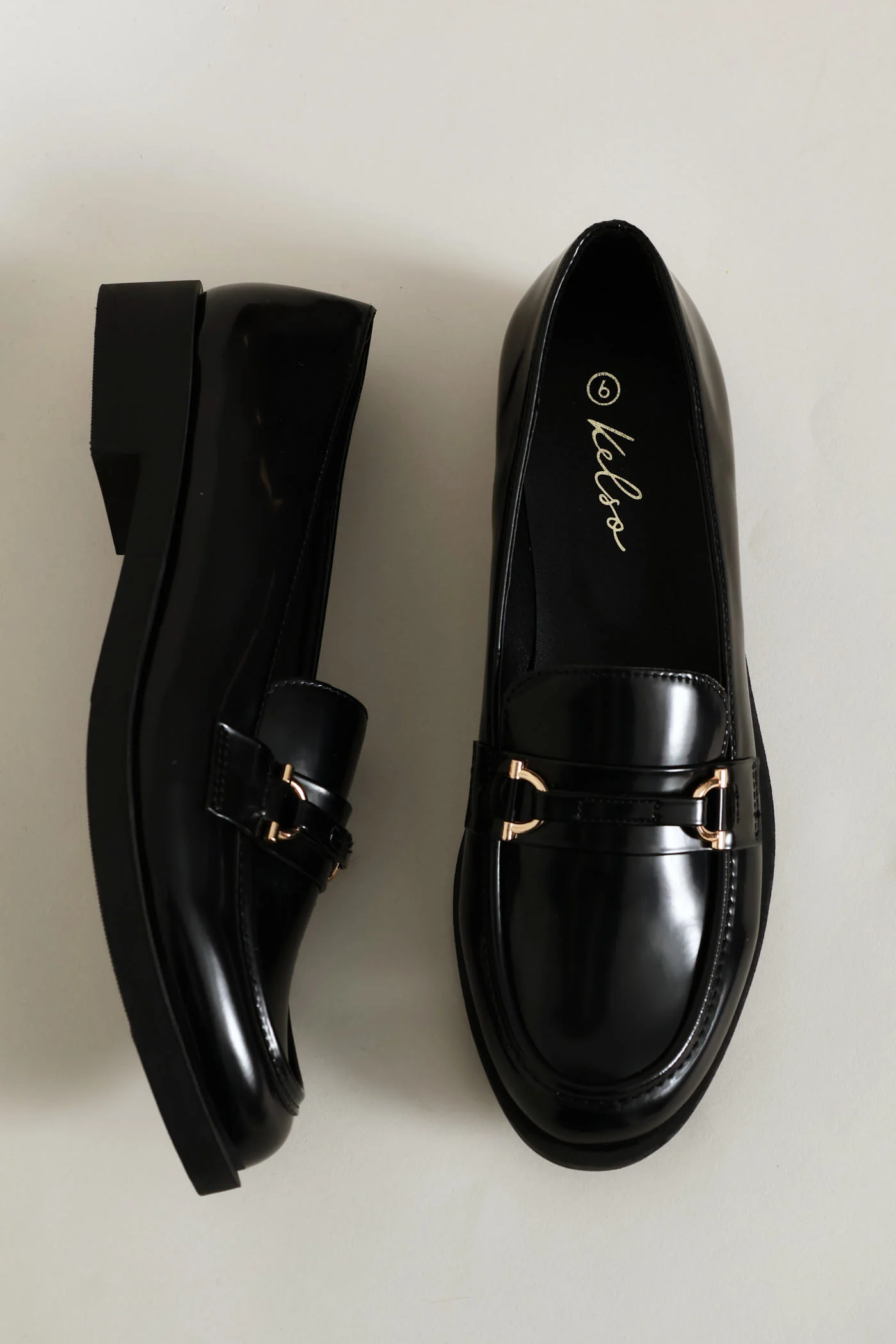 Gold Trim Detail Smart Loafer - Black - Image 5