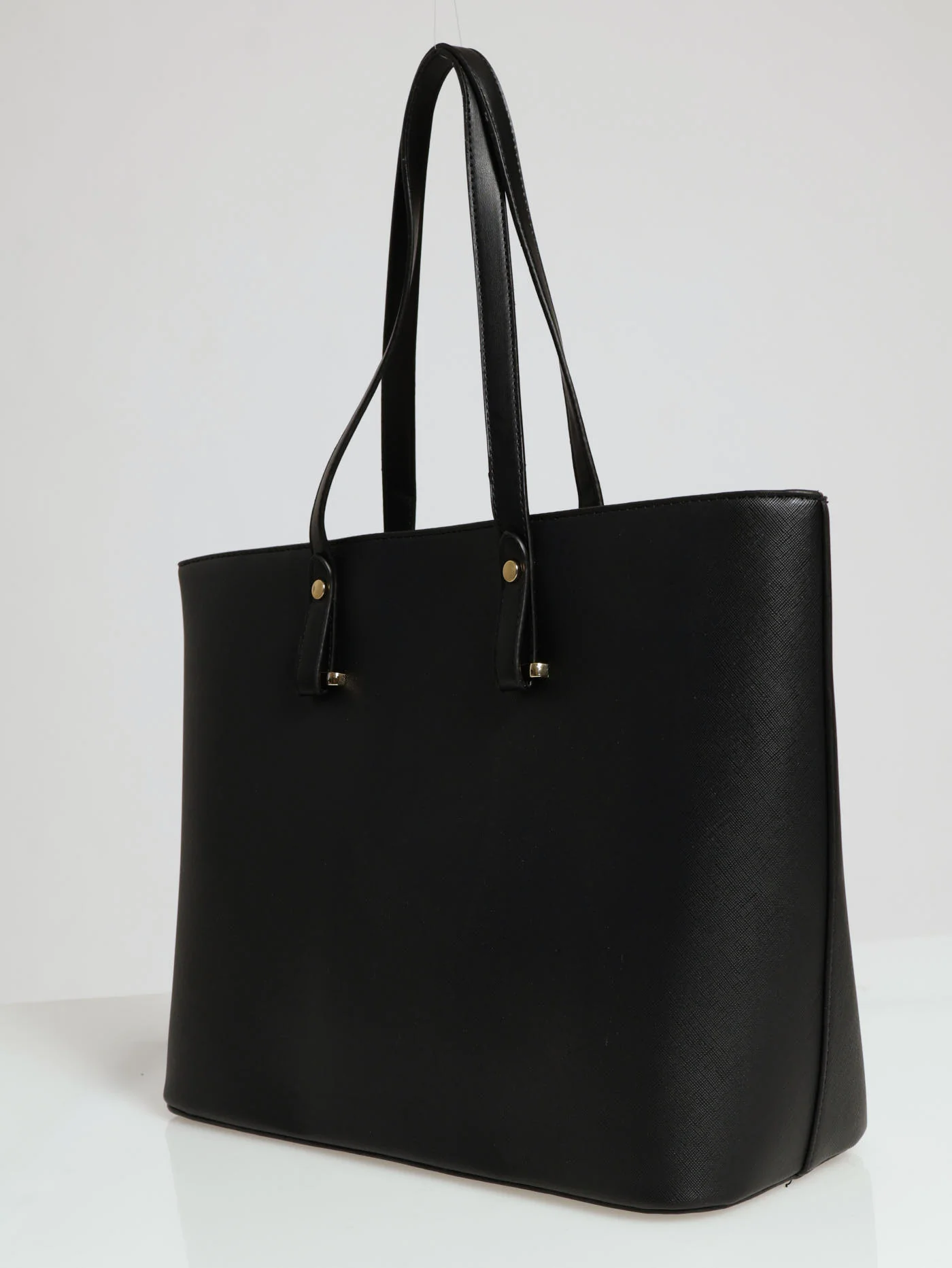 Gold Trim Shopper Bag - Black - Image 2