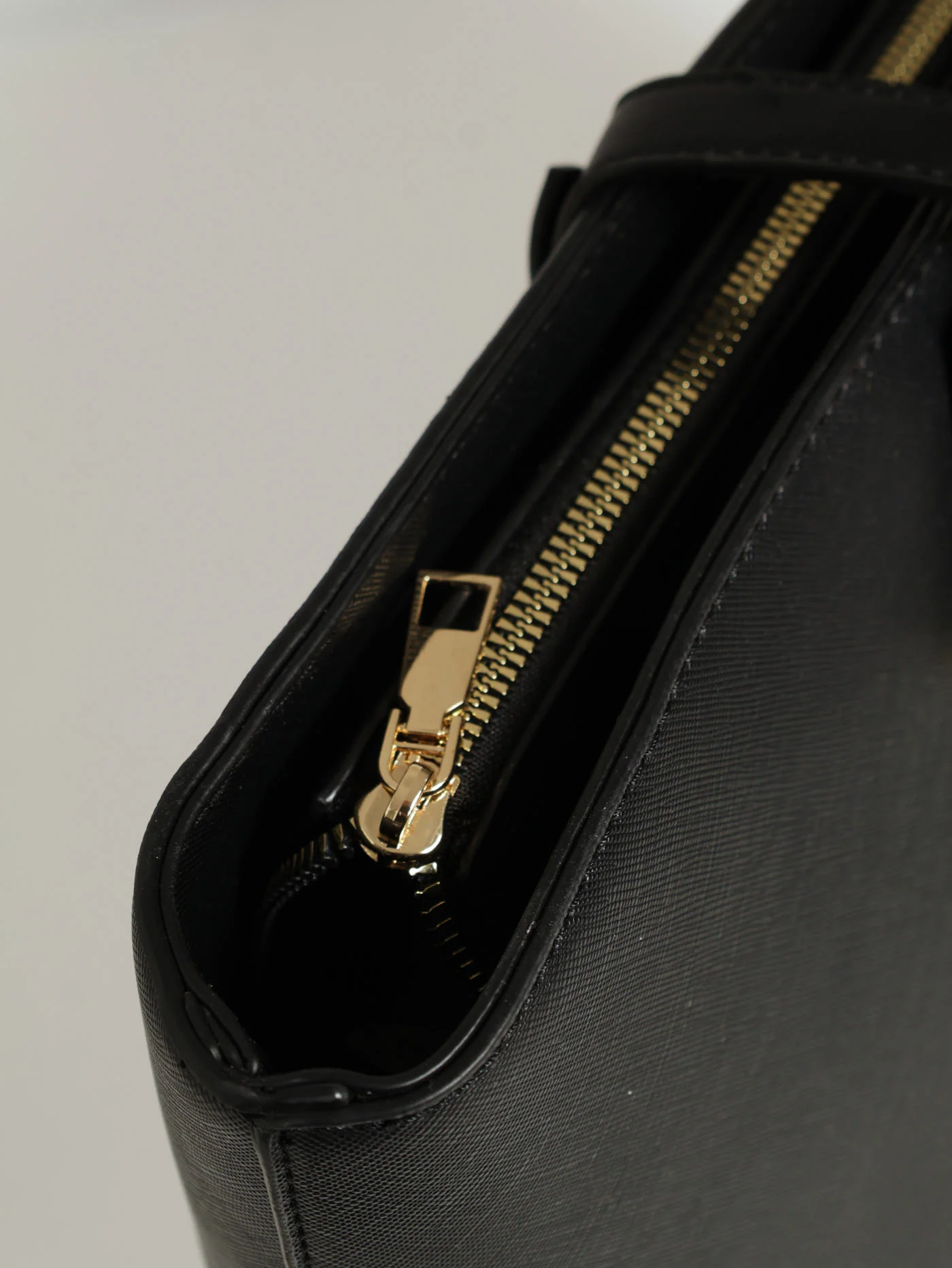 Gold Trim Shopper Bag - Black - Image 3