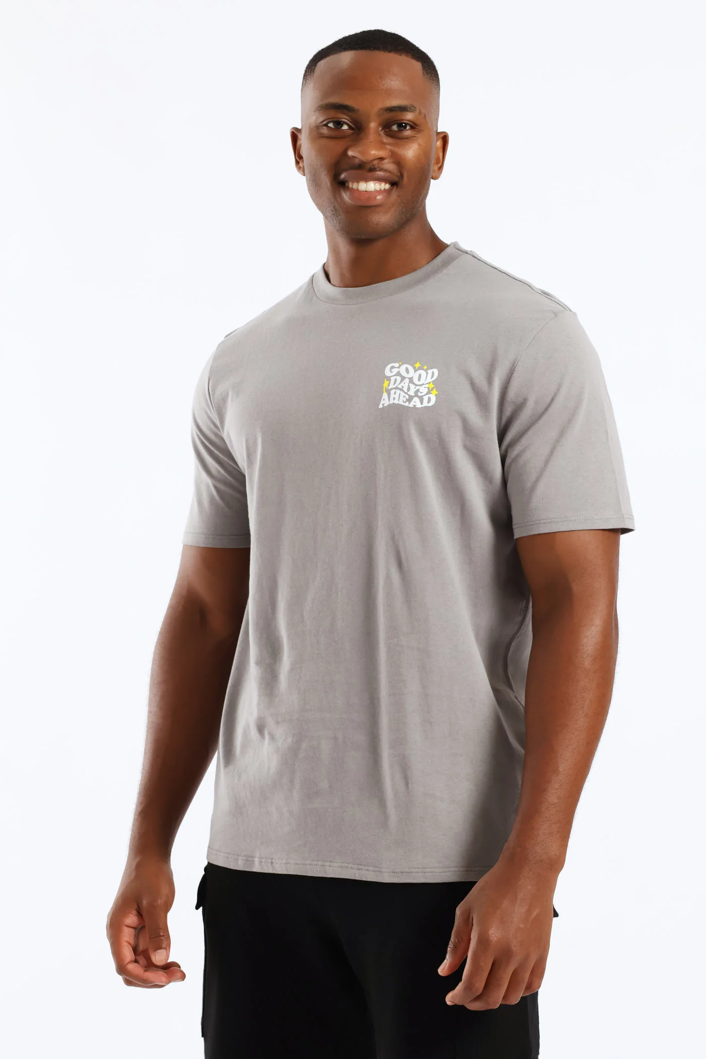 Good Days Front & Back Tee - Grey - Image 2