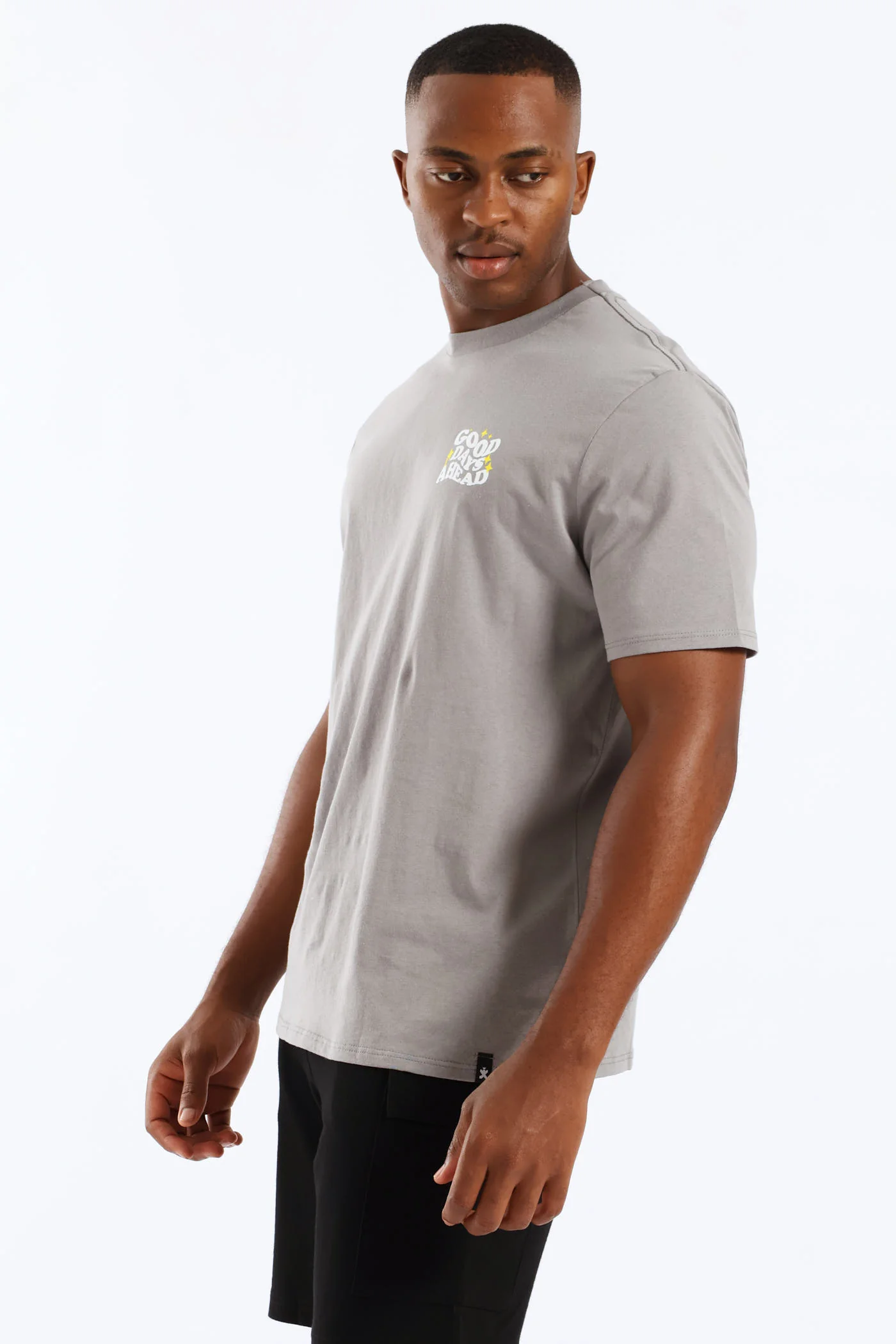 Good Days Front & Back Tee - Grey - Image 4