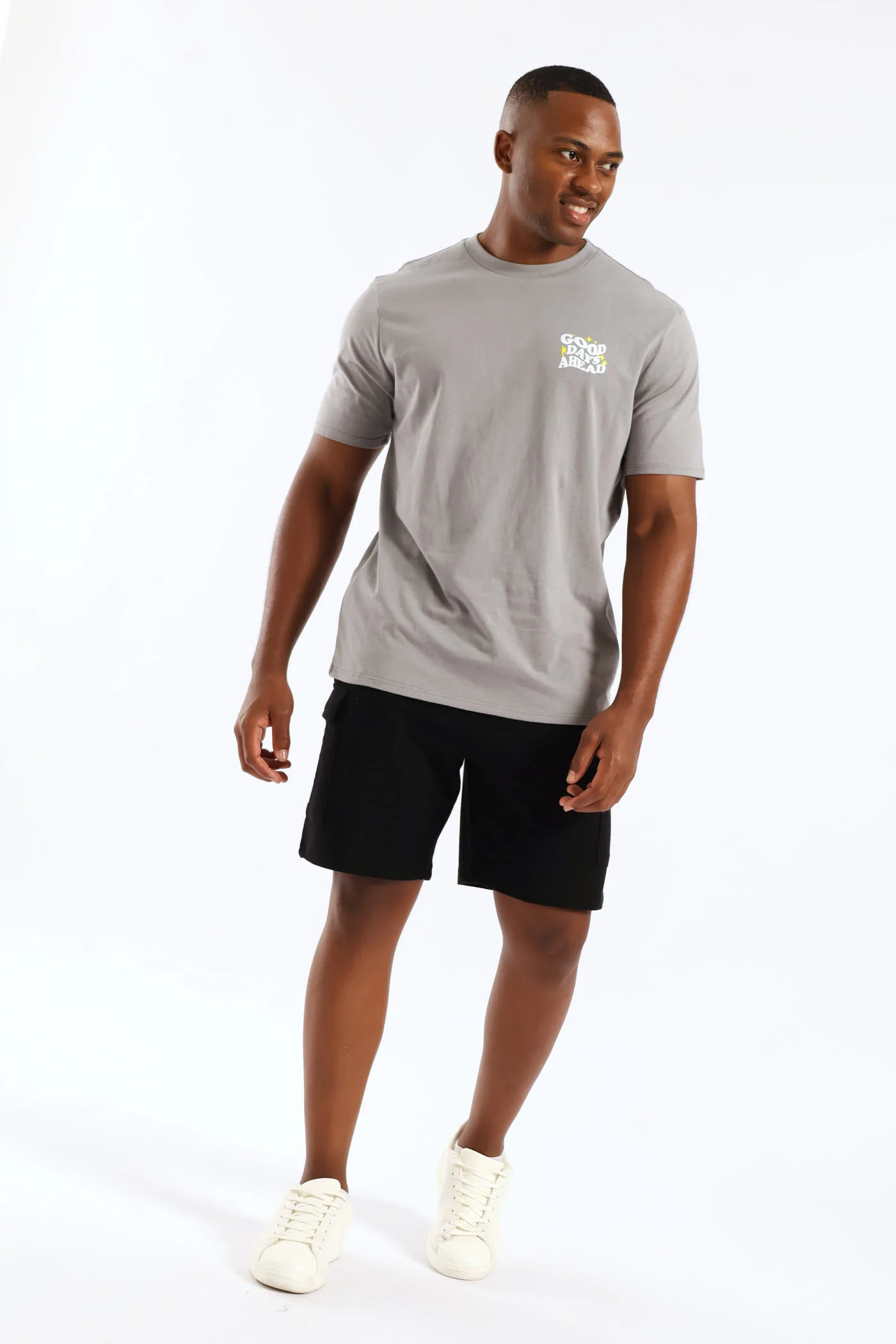 Good Days Front & Back Tee - Grey - Image 5