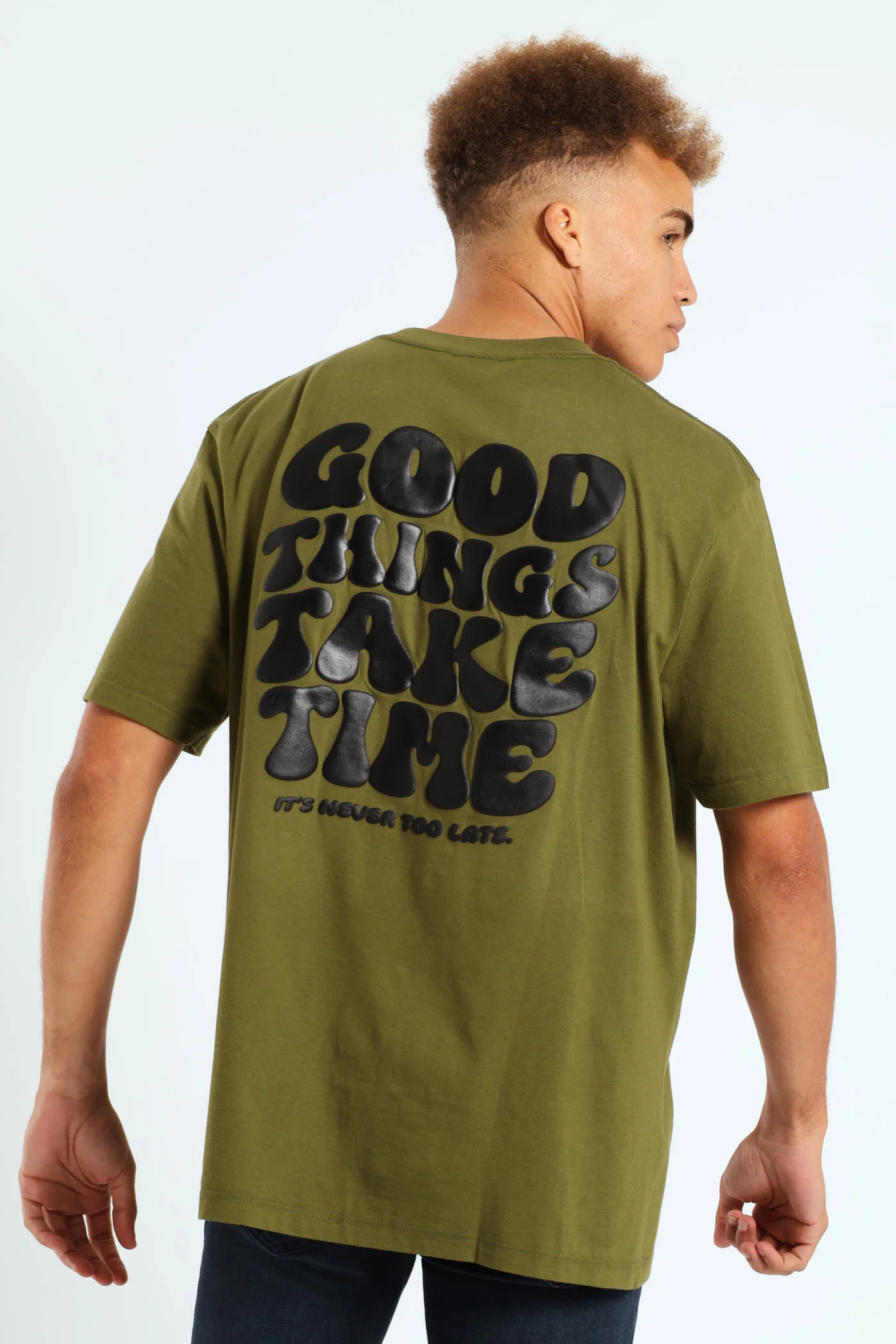 Good Things Print Tee - Light Fatigue - Image 2