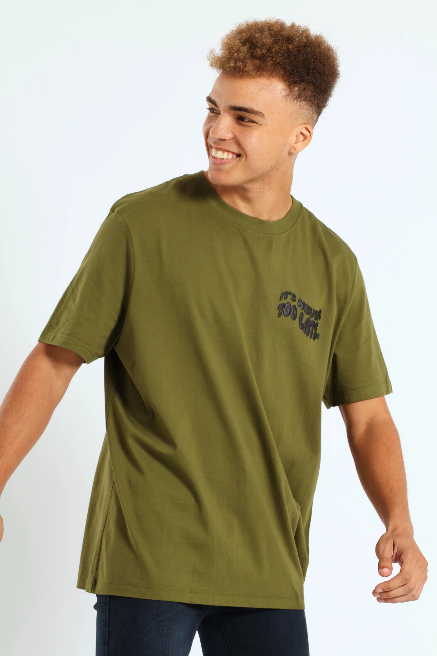 Good Things Print Tee - Light Fatigue - Image 5