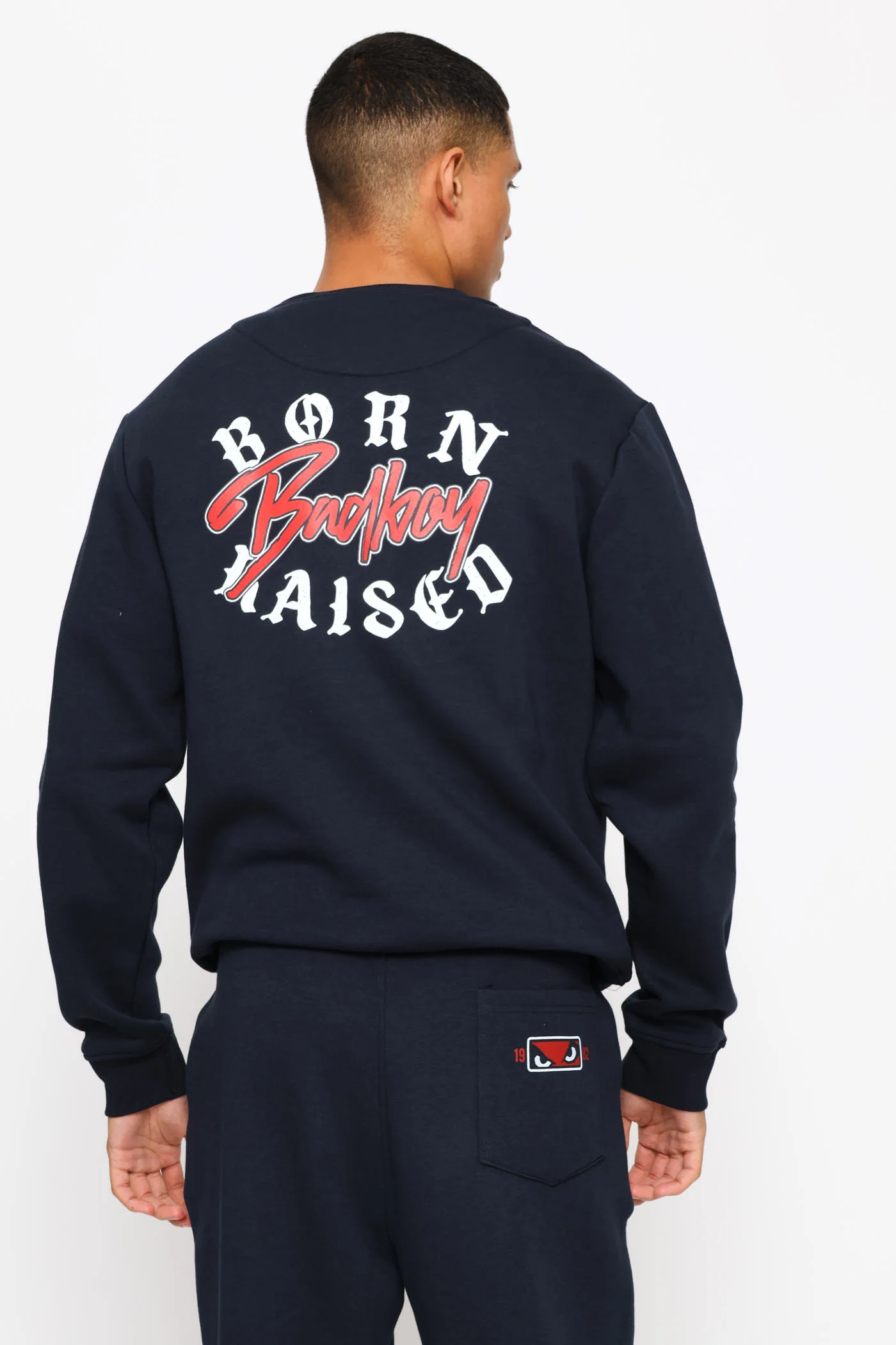 Gothic Text Crew Top - Navy - Image 3