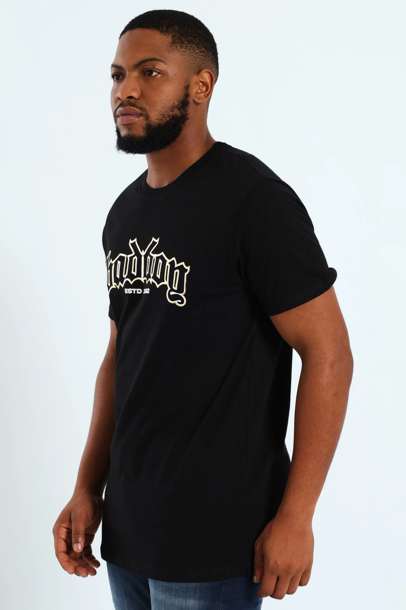 Gothic Text Tee - Black - Image 2