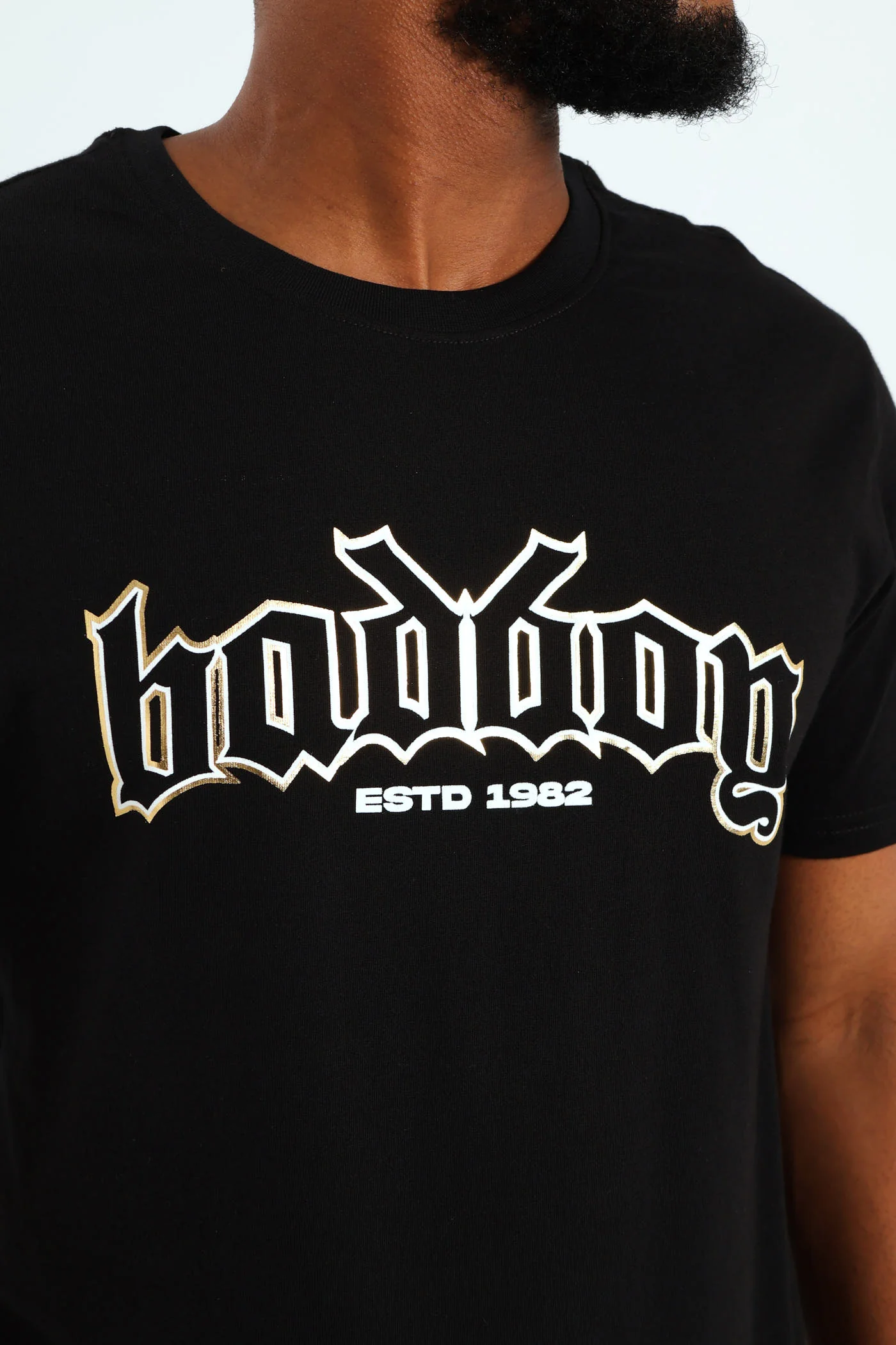 Gothic Text Tee - Black - Image 4