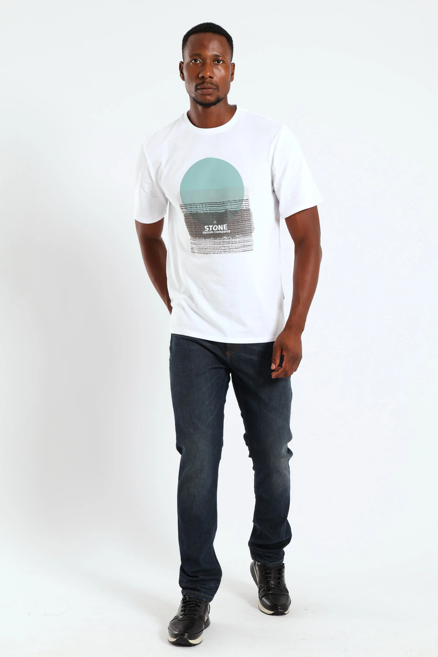 Gouache Landscape Tee - White - Image 3