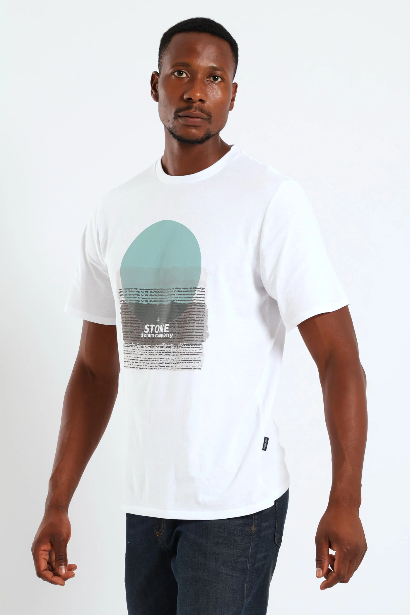 Gouache Landscape Tee - White - Image 4