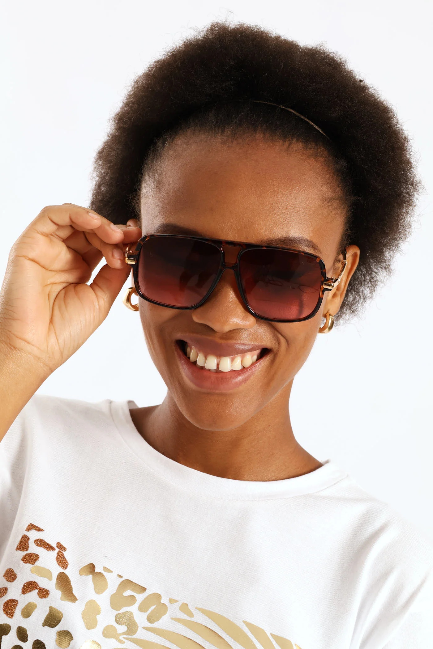 Gradient Retro Sunglasses - Tortoise - Image 2