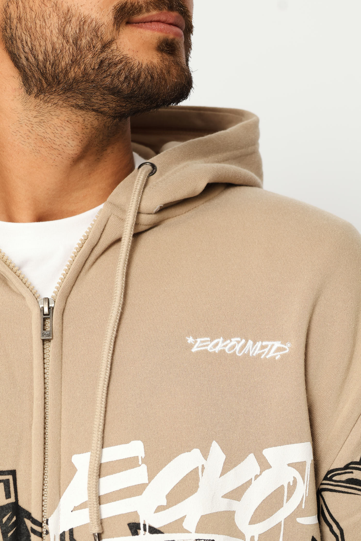 Graffiti Hoodie - Taupe - Image 3