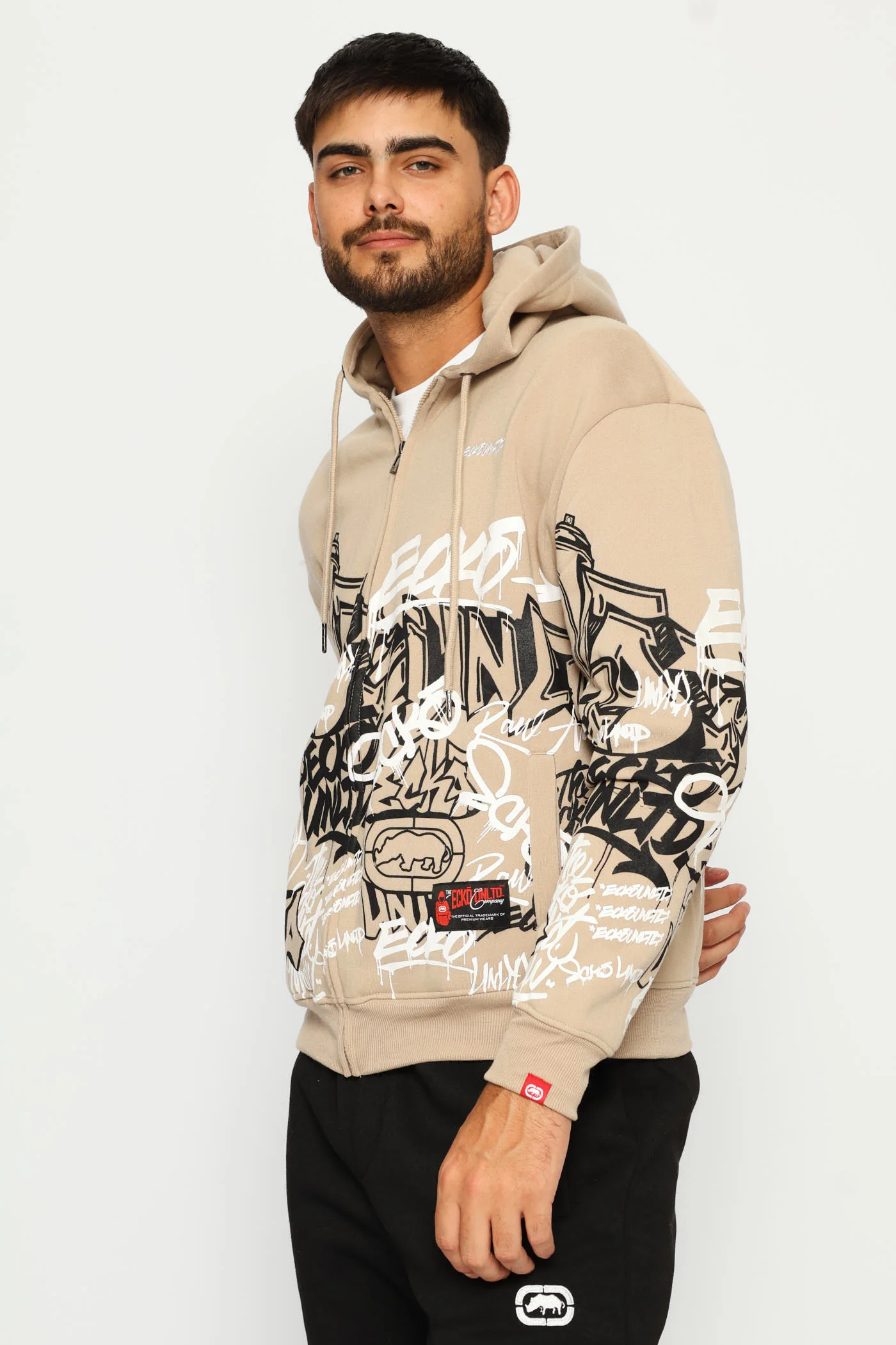 Graffiti Hoodie - Taupe - Image 4