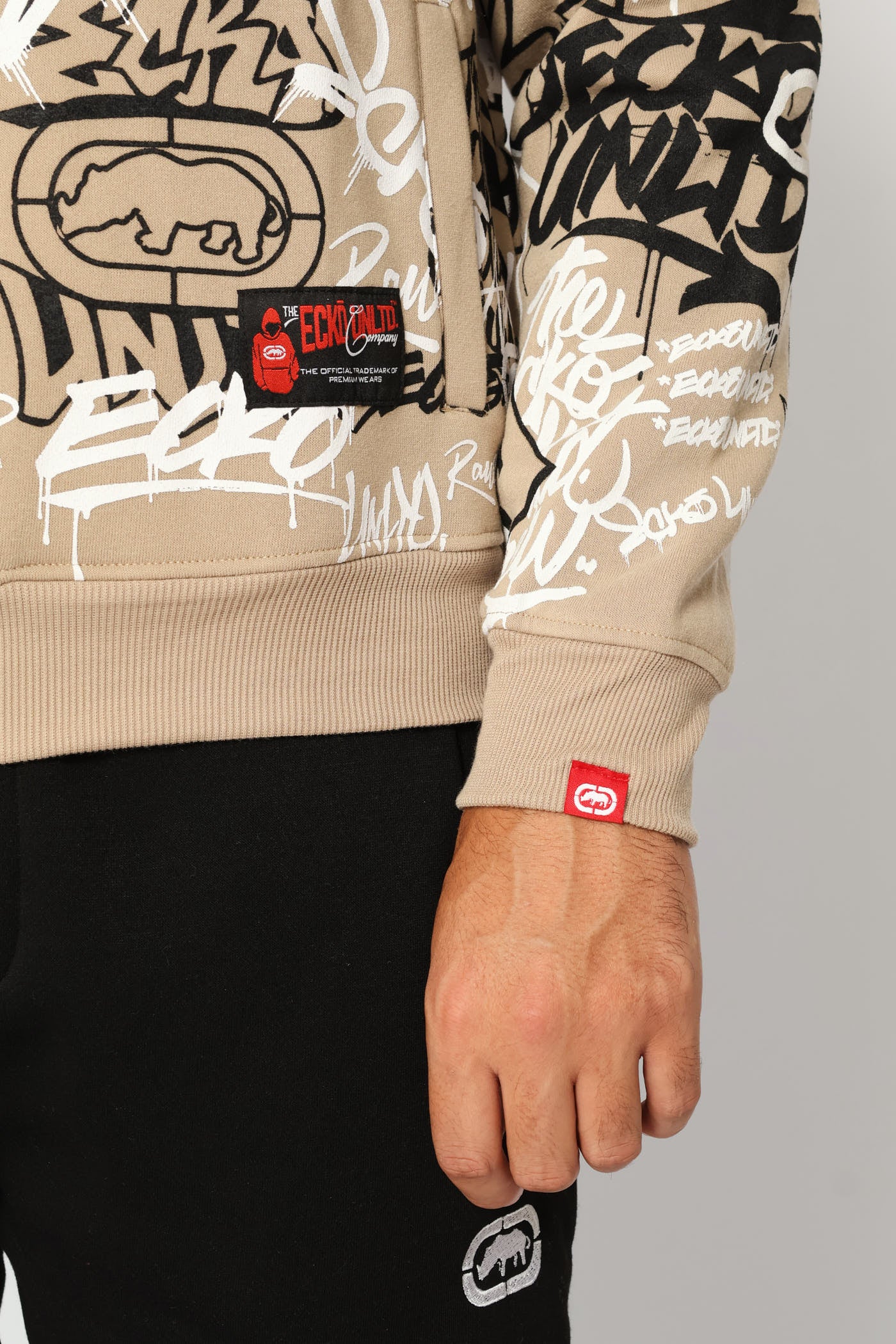 Graffiti Hoodie - Taupe - Image 5