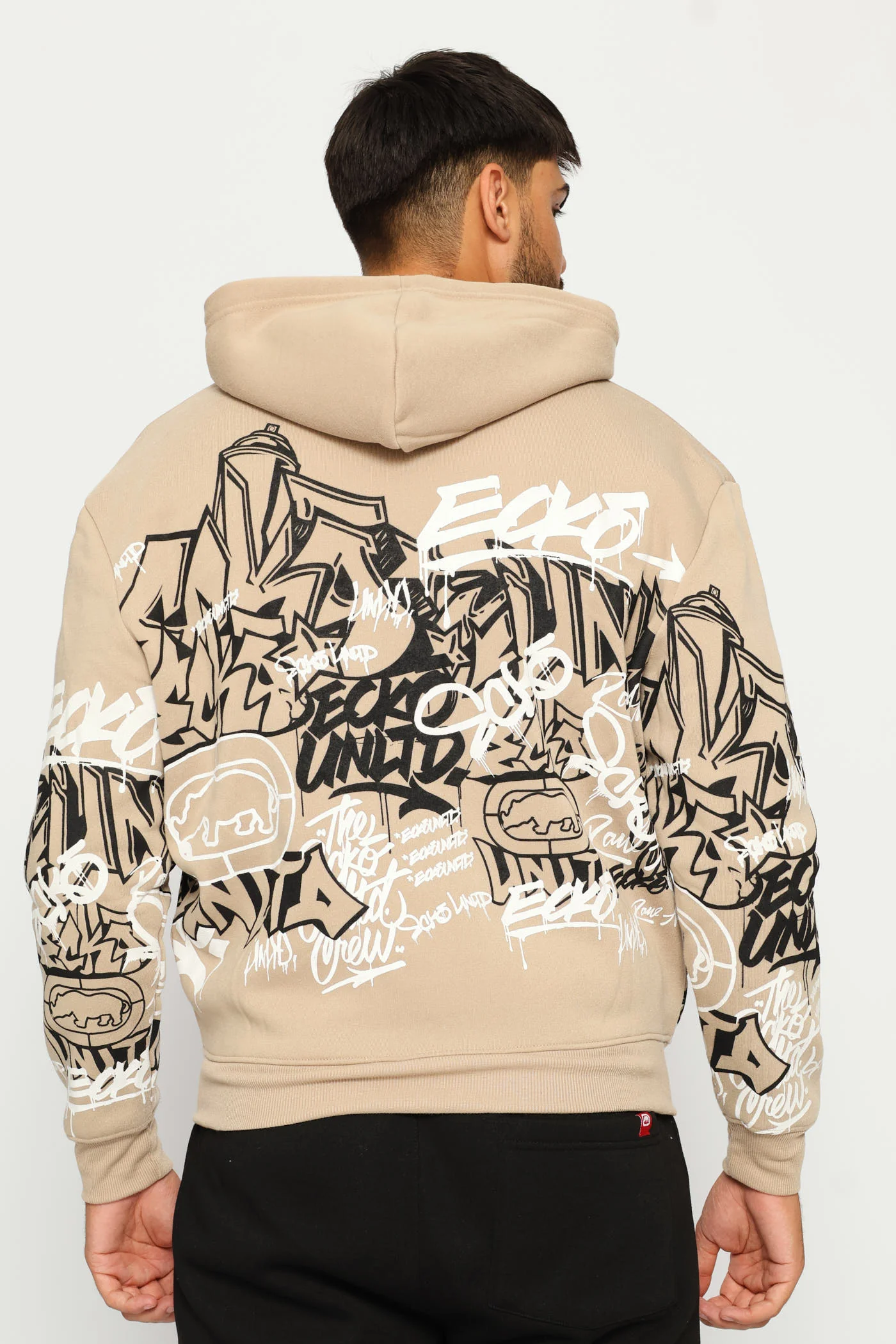 Graffiti Hoodie - Taupe - Image 6