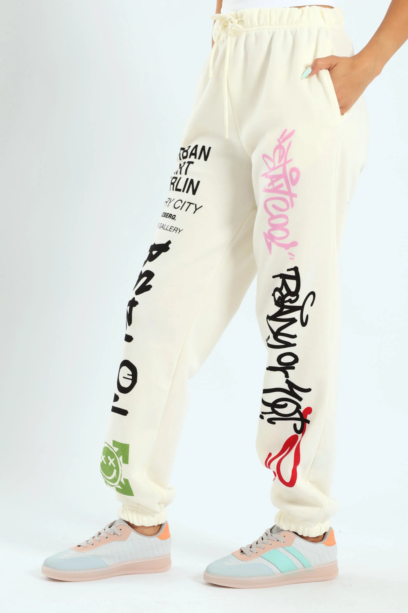 Graffiti Jogger - Cream - Image 4