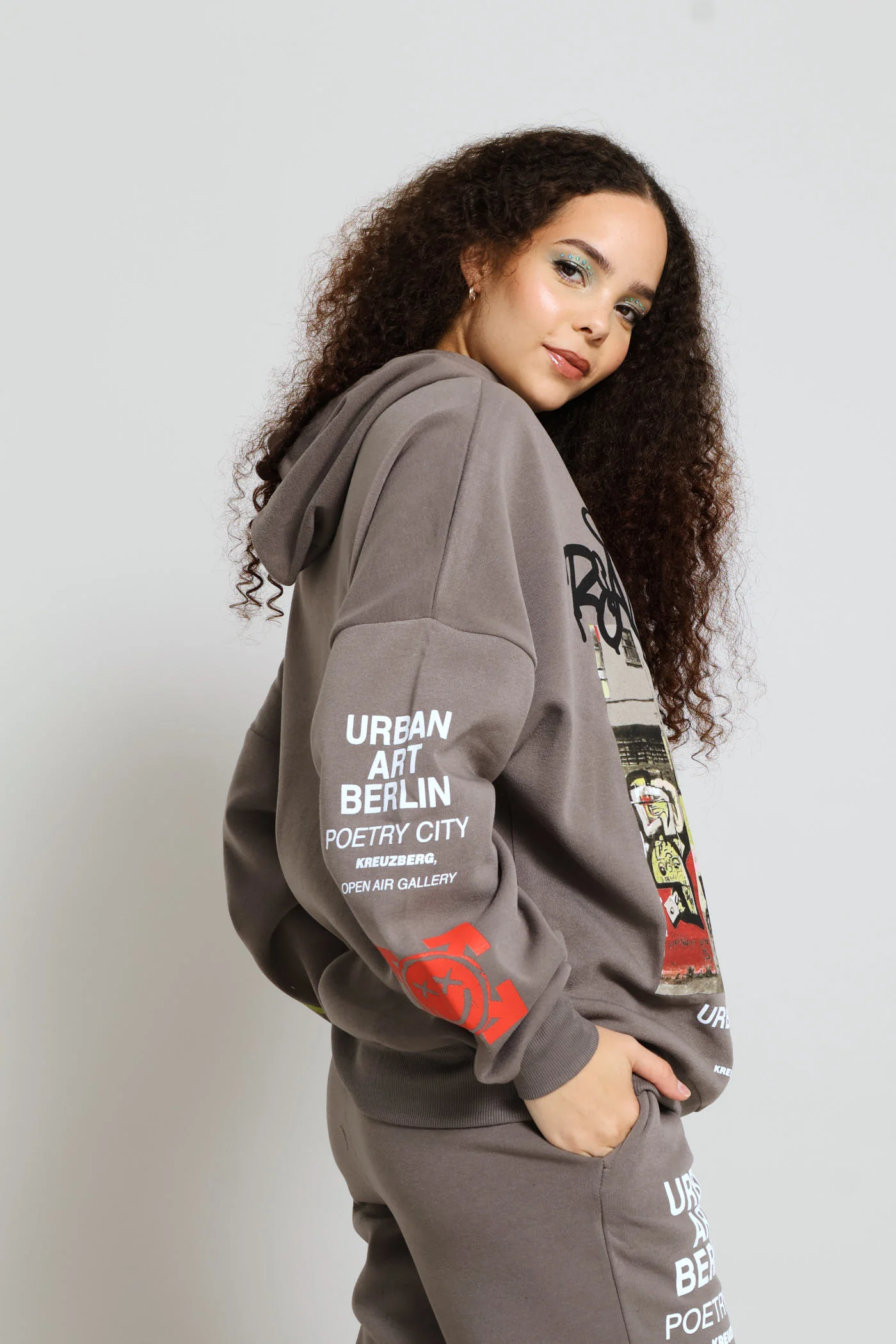 Graffiti Oversized Hoody - Charcoal - Image 2