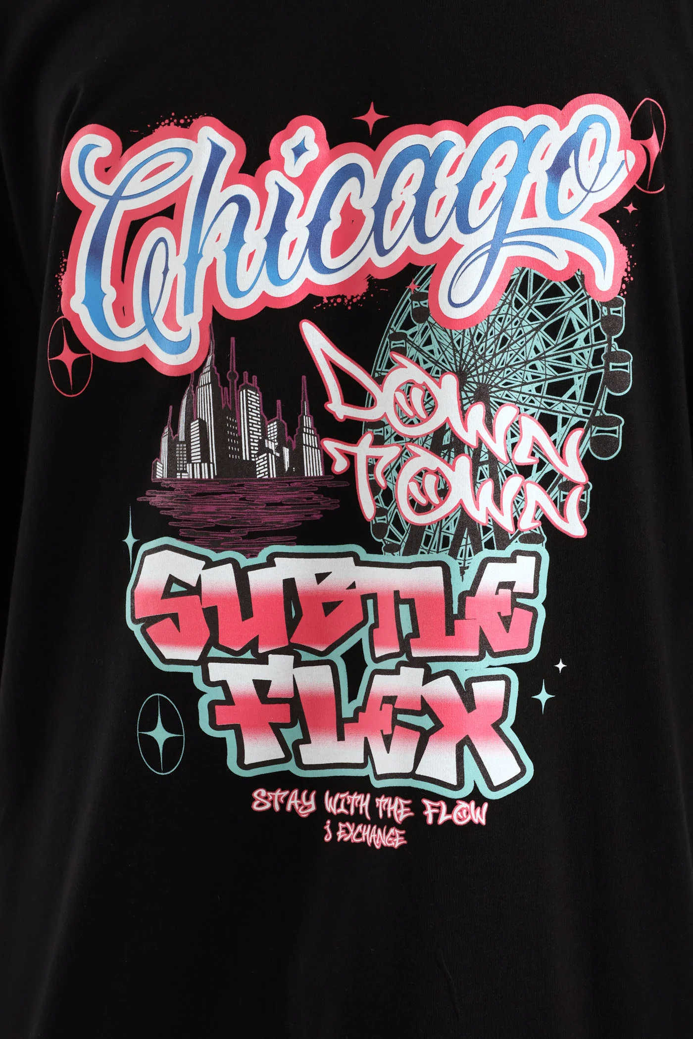 Graffiti Print Tee - Black - Image 2