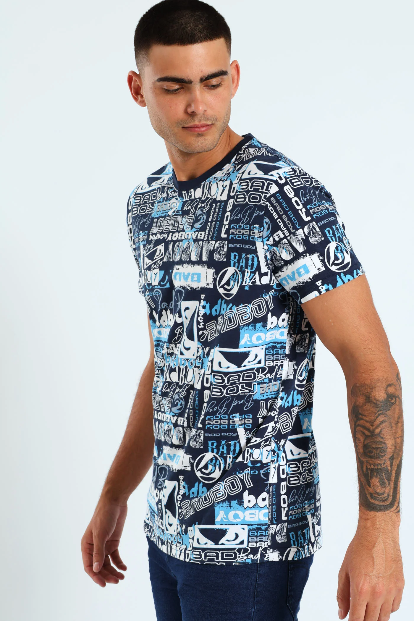 Graffiti Print Tee - Blue - Image 2
