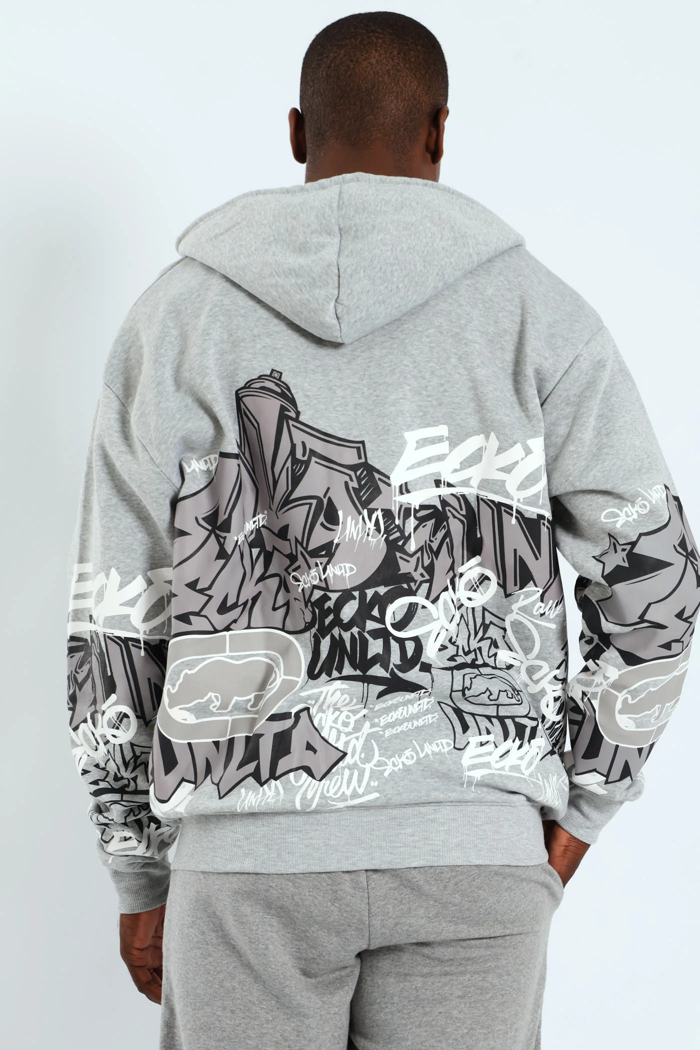 Graffiti Hoody - Grey Melange - Image 2