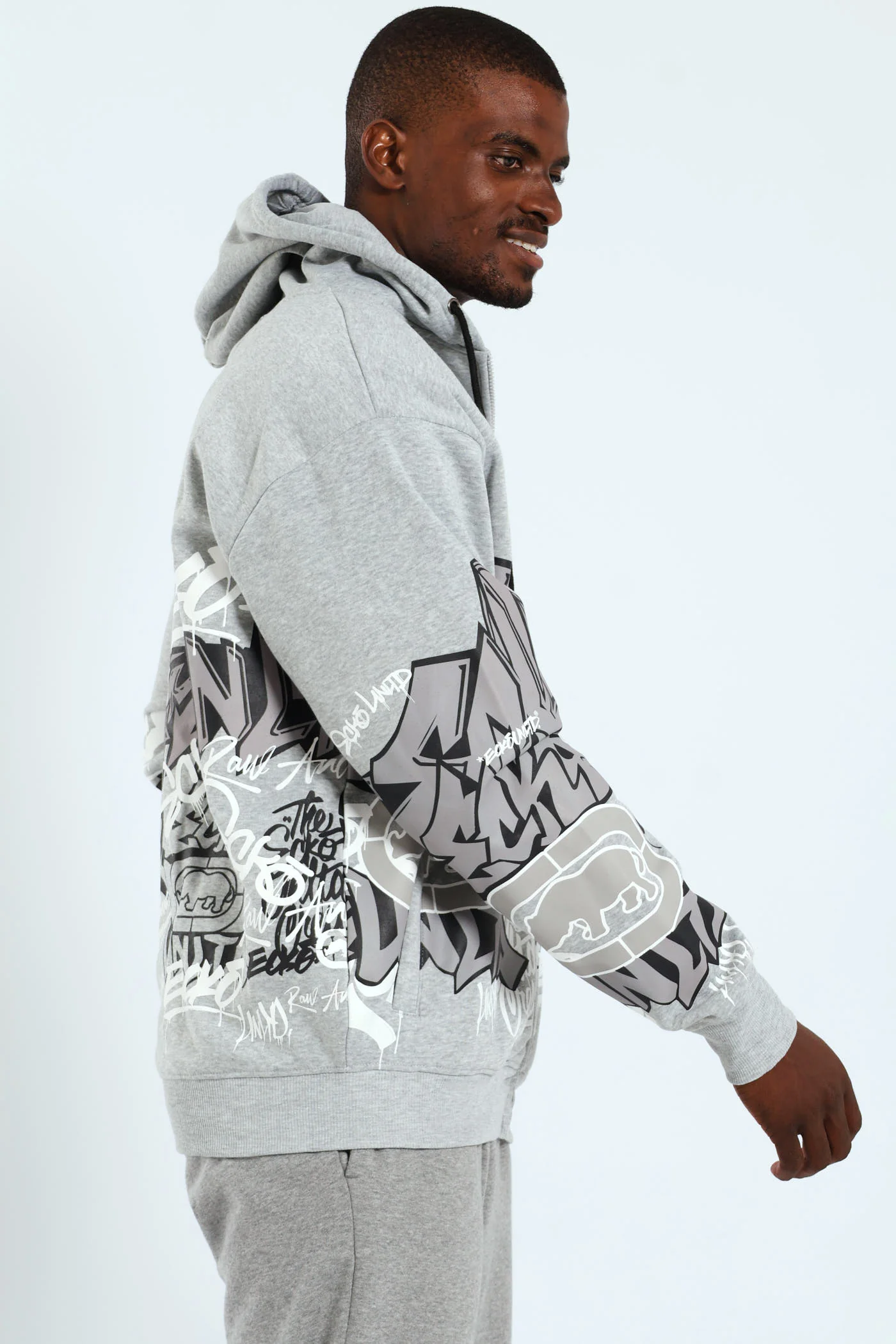 Graffiti Hoody - Grey Melange - Image 3