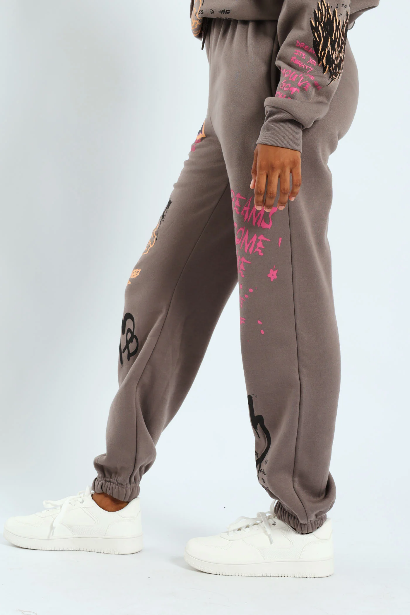 Graphic Printed Jogger - Charcoal - Image 3
