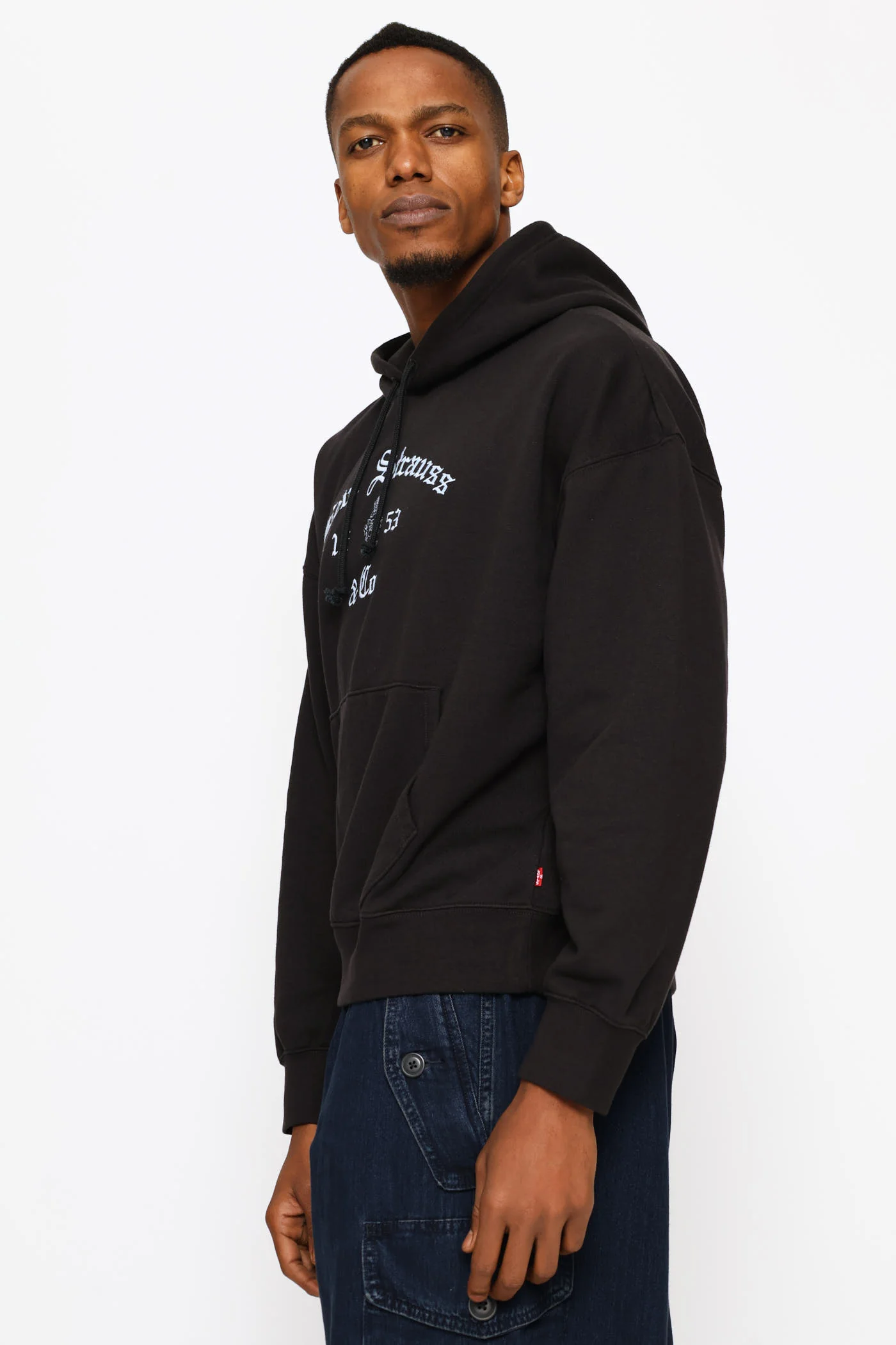 Graphic Boxy Hoodie - Black - Image 3