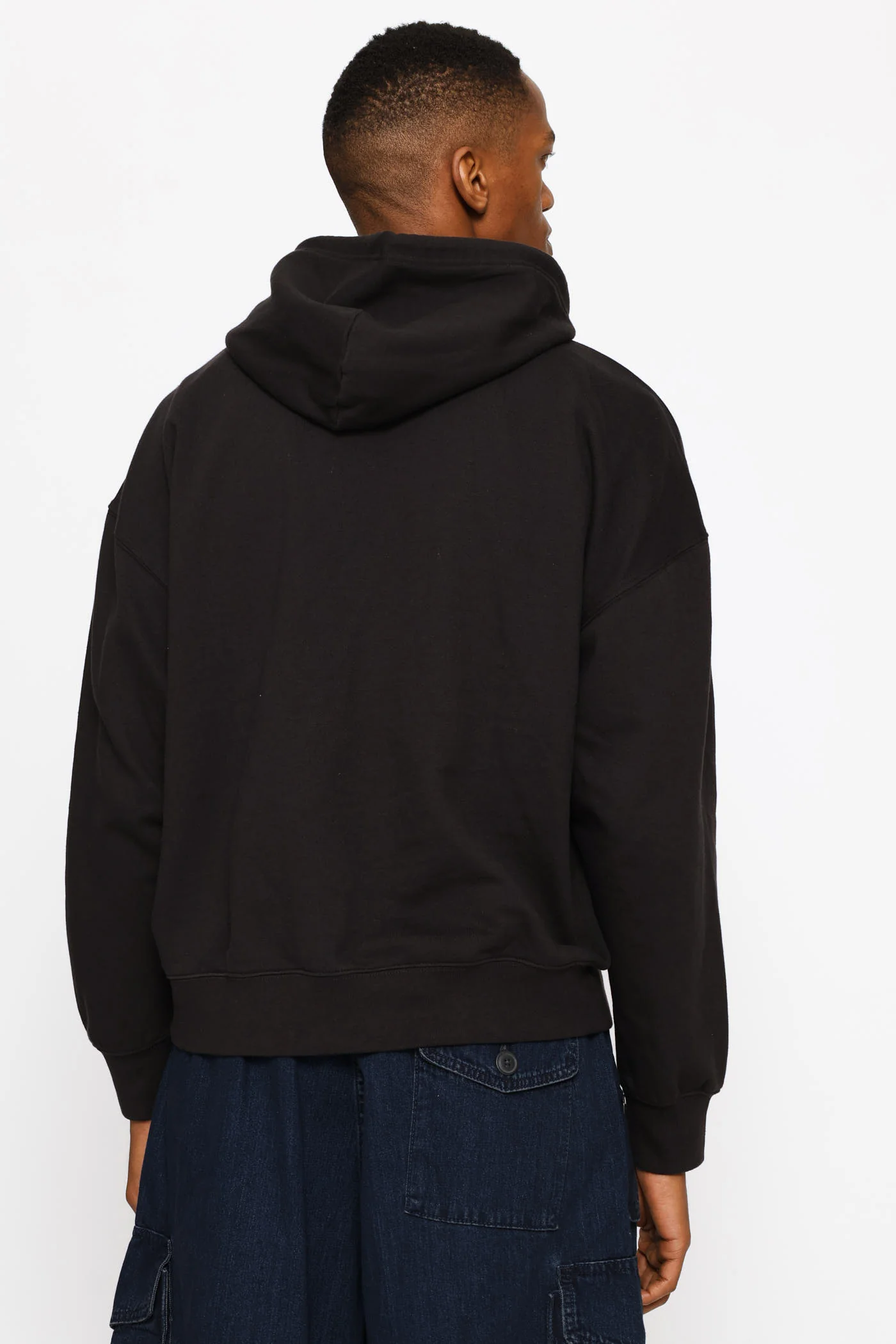 Graphic Boxy Hoodie - Black - Image 4
