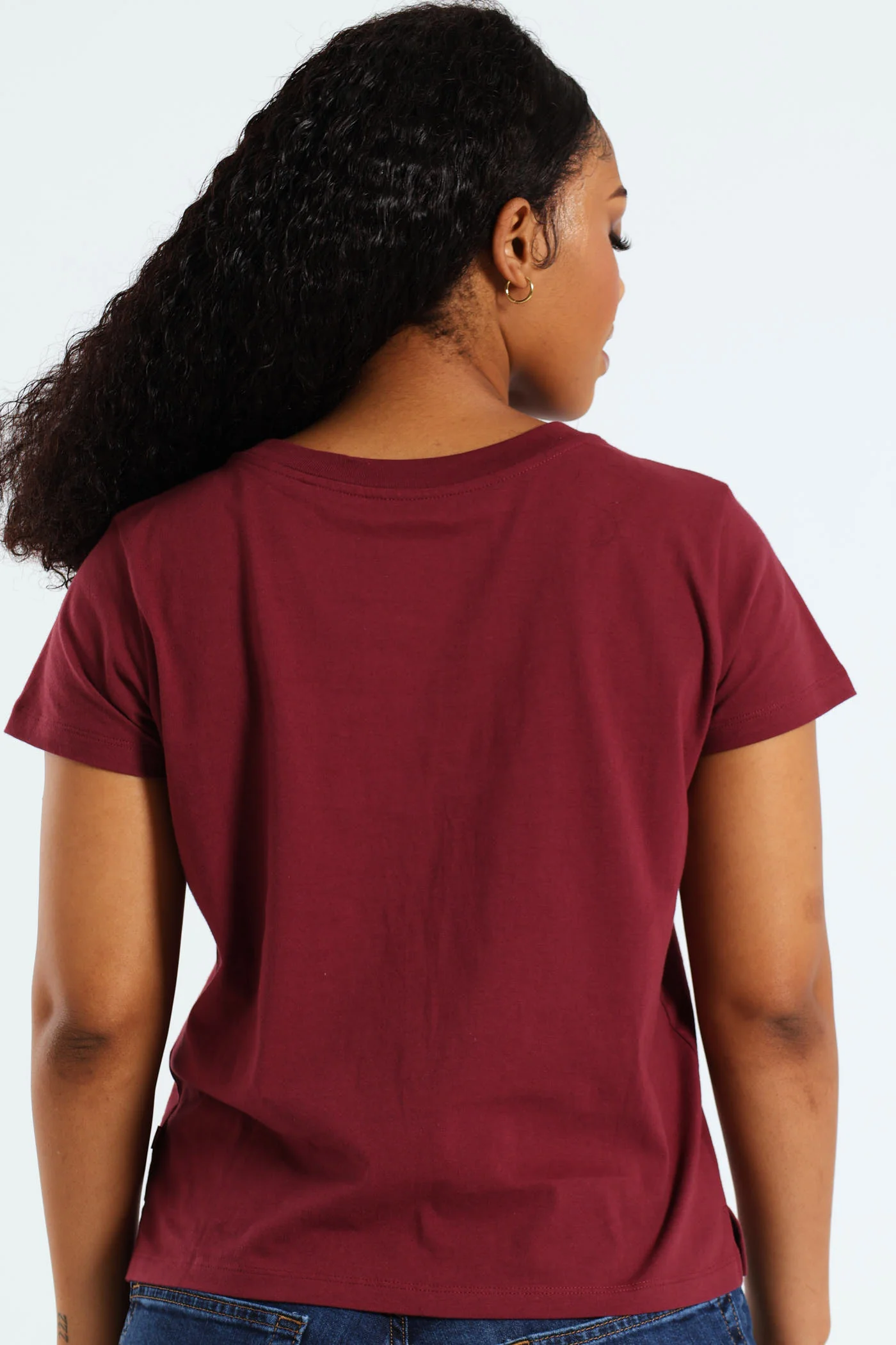 Graphic Boxy T-Shirt - Burgundy - Image 3