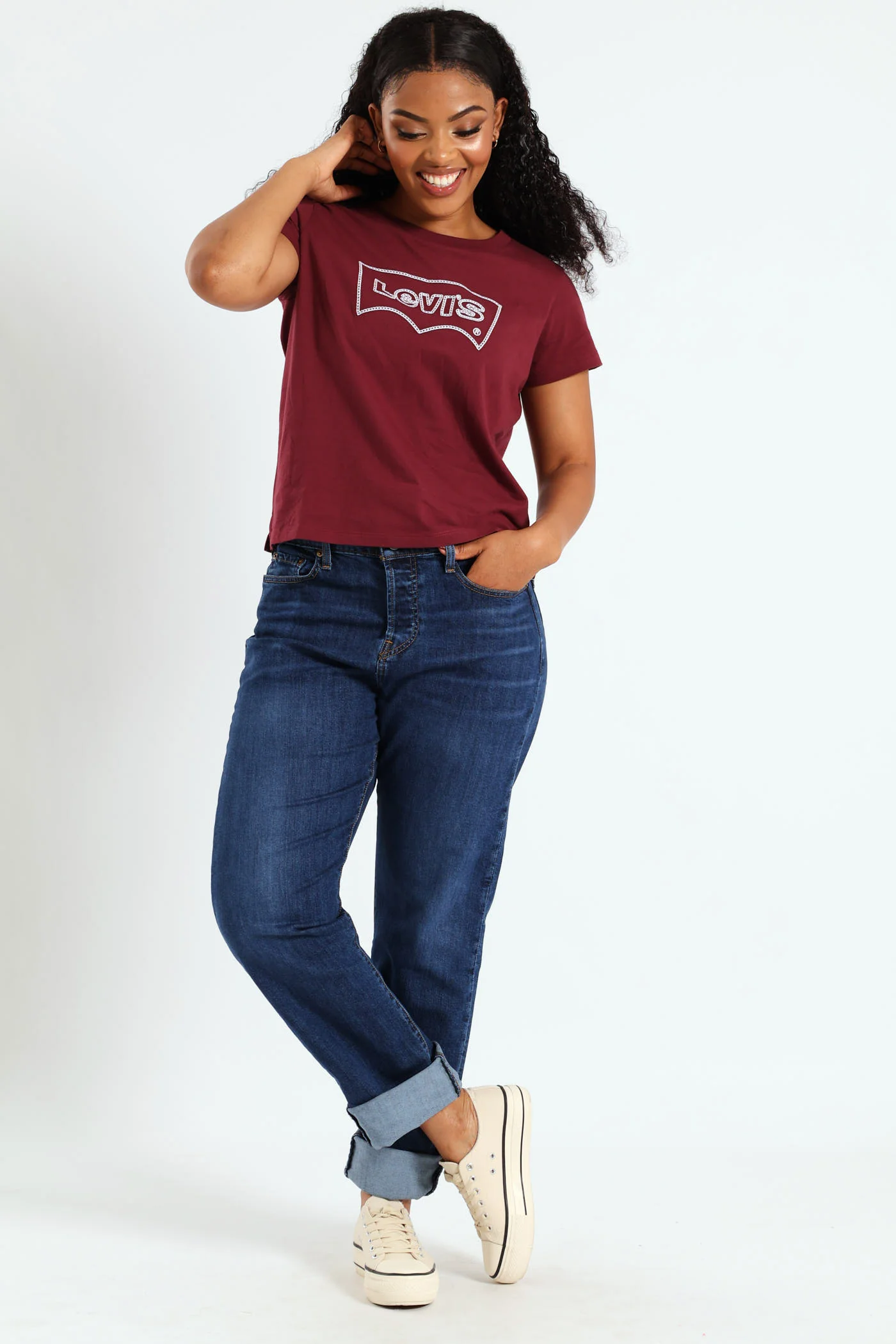 Graphic Boxy T-Shirt - Burgundy - Image 4