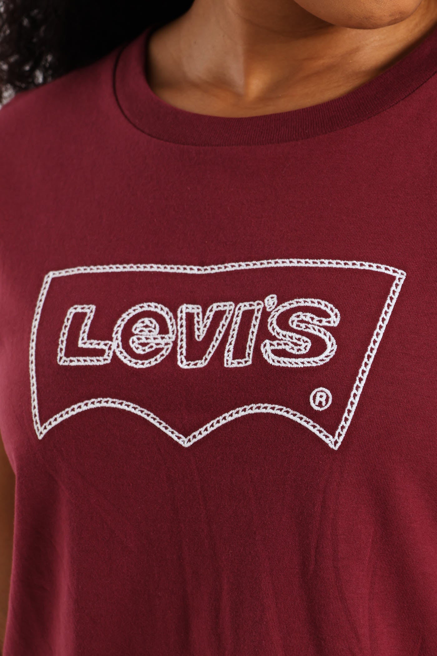 Graphic Boxy T-Shirt - Burgundy - Image 5