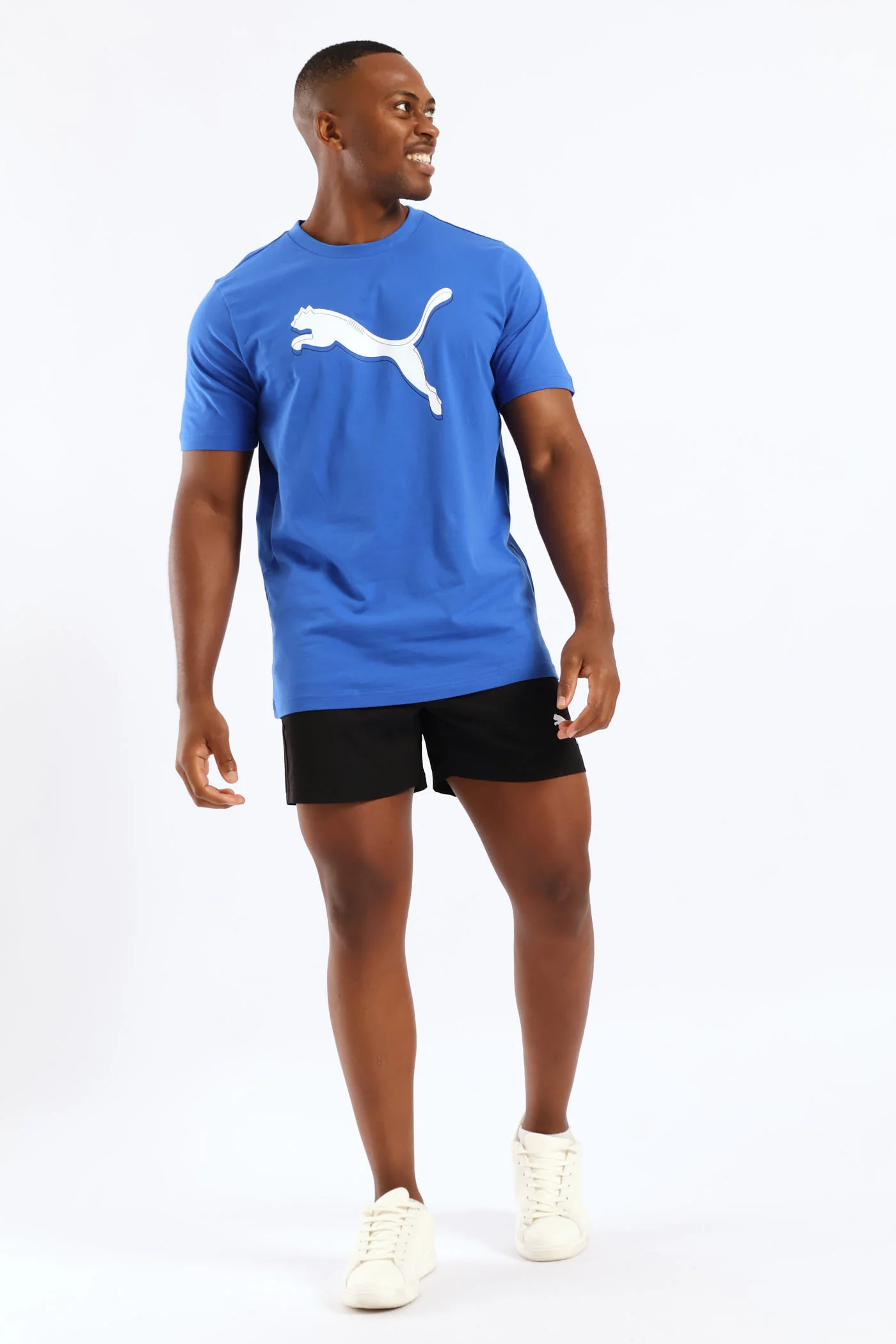 Graphic Cat Logo Tee - Blue - Image 4