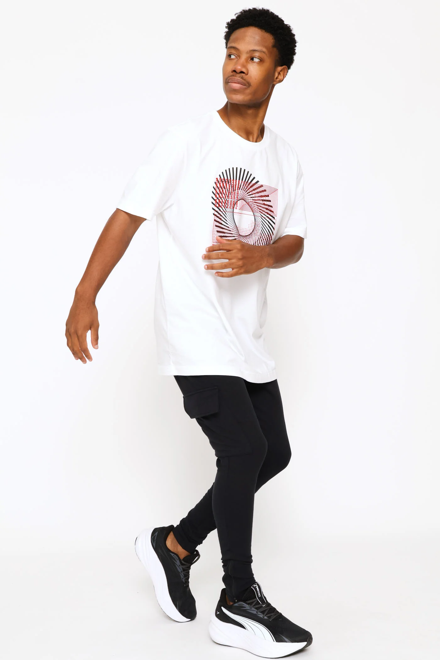 Graphic Circular Tee - White - Image 5