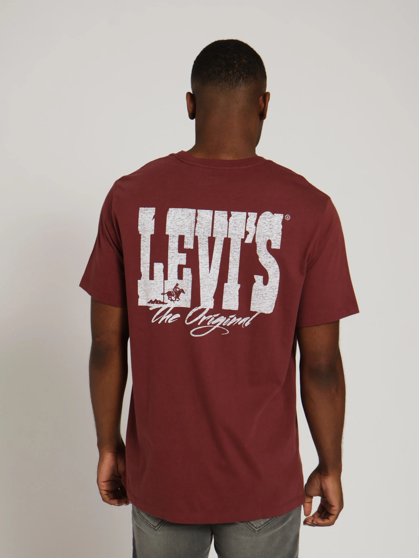 Graphic Crewneck Tee - Burgundy - Image 2
