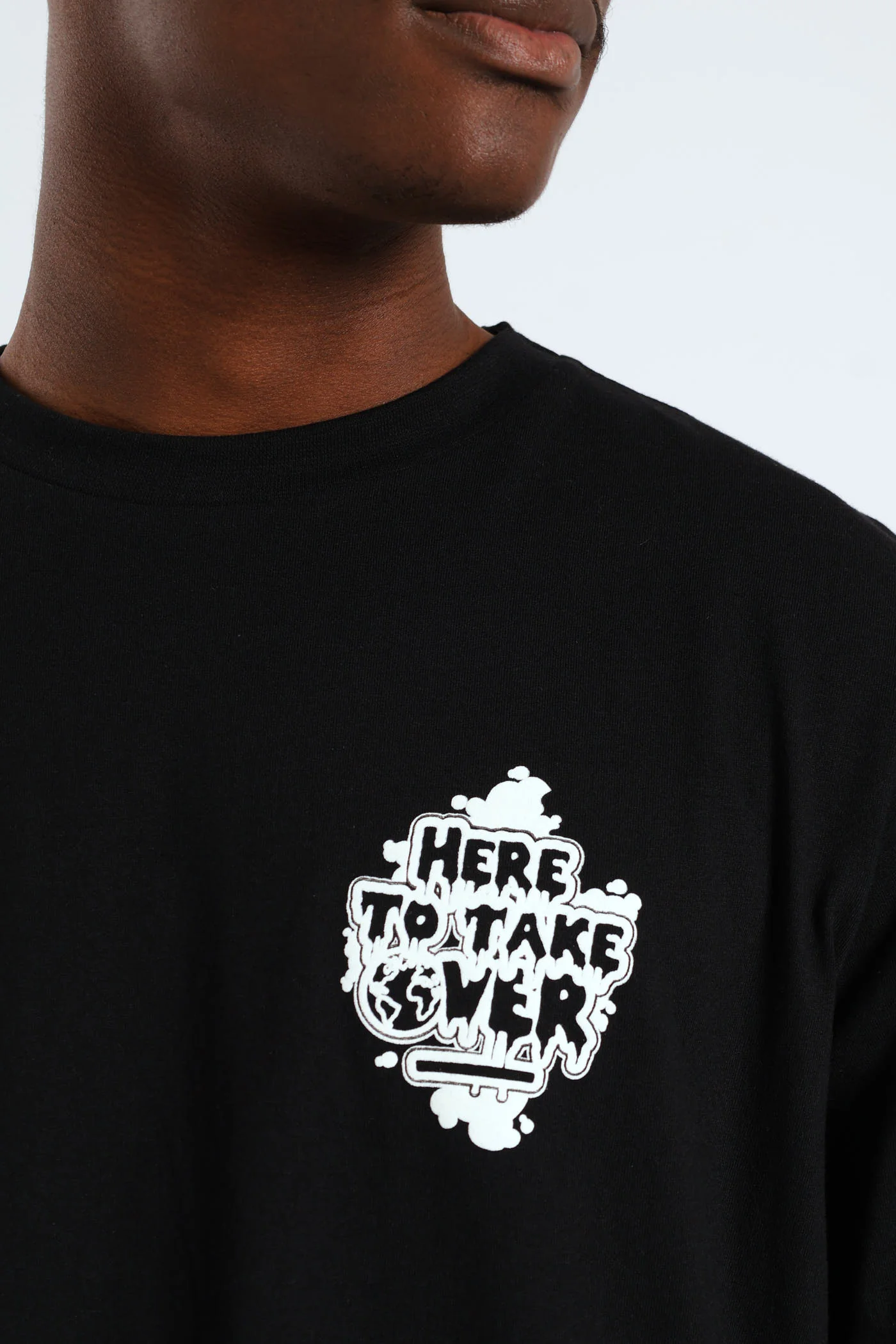 Graphic Front & Back Print Tee - Black - Image 4