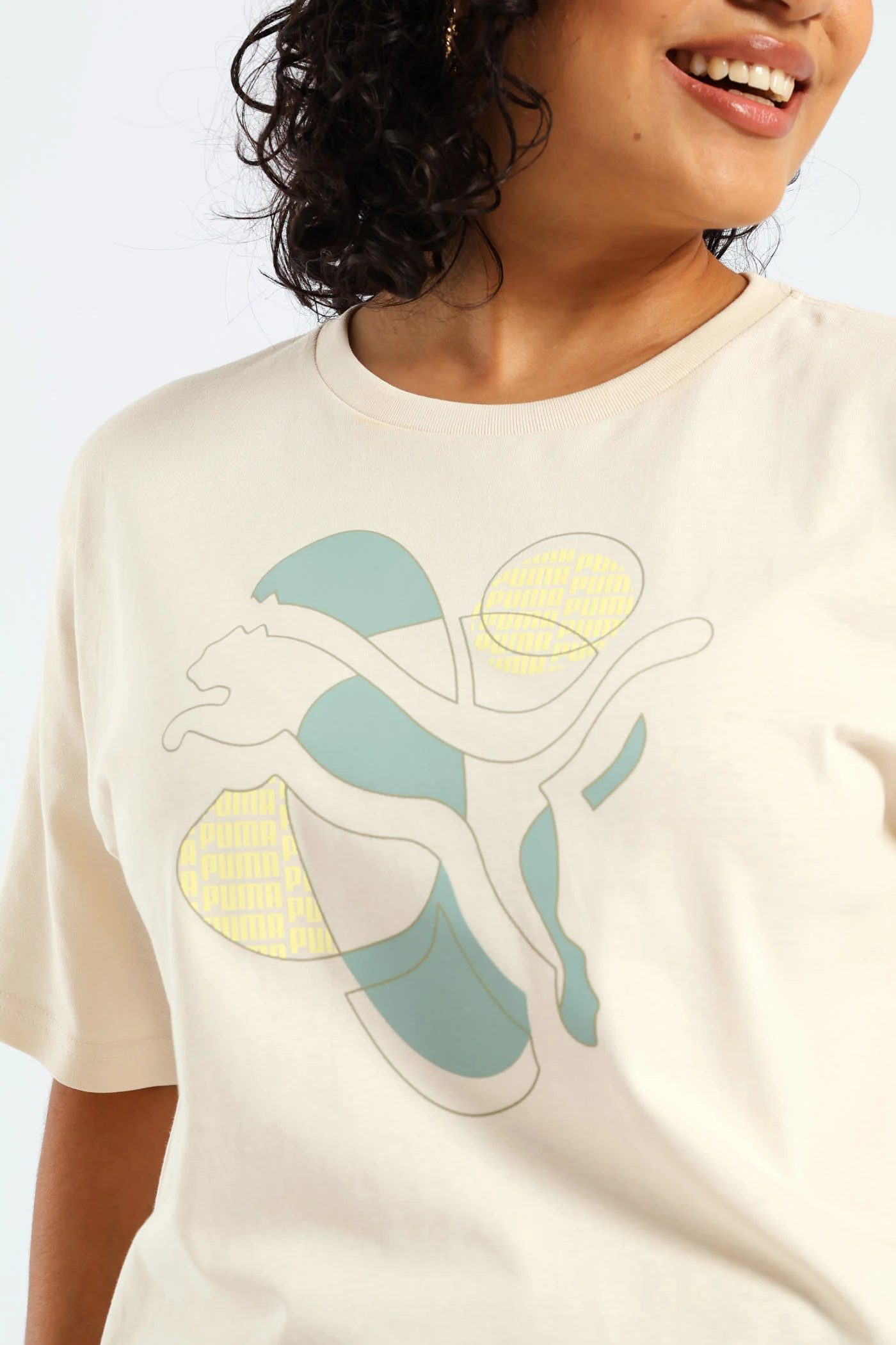 Graphic Relaxed Energy Tee - Beige - Image 2