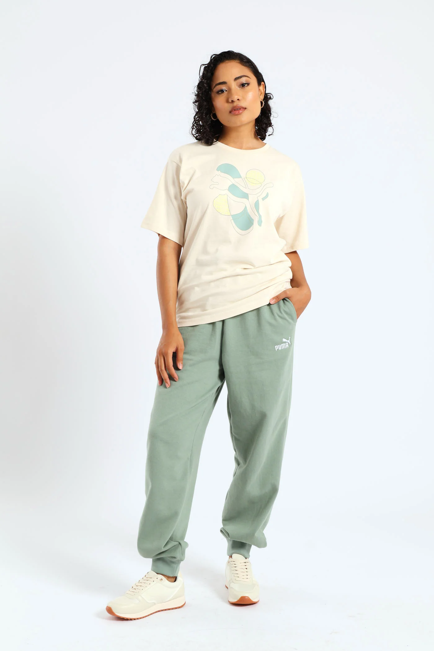 Graphic Relaxed Energy Tee - Beige - Image 5